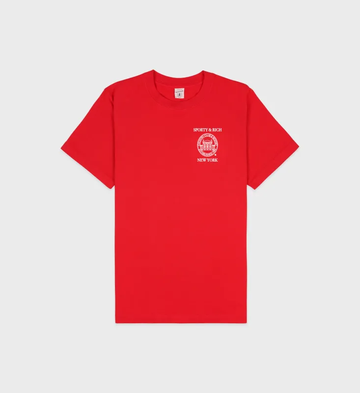 NY Resort T-Shirt - Ruby/White sold by Sporty and Rich