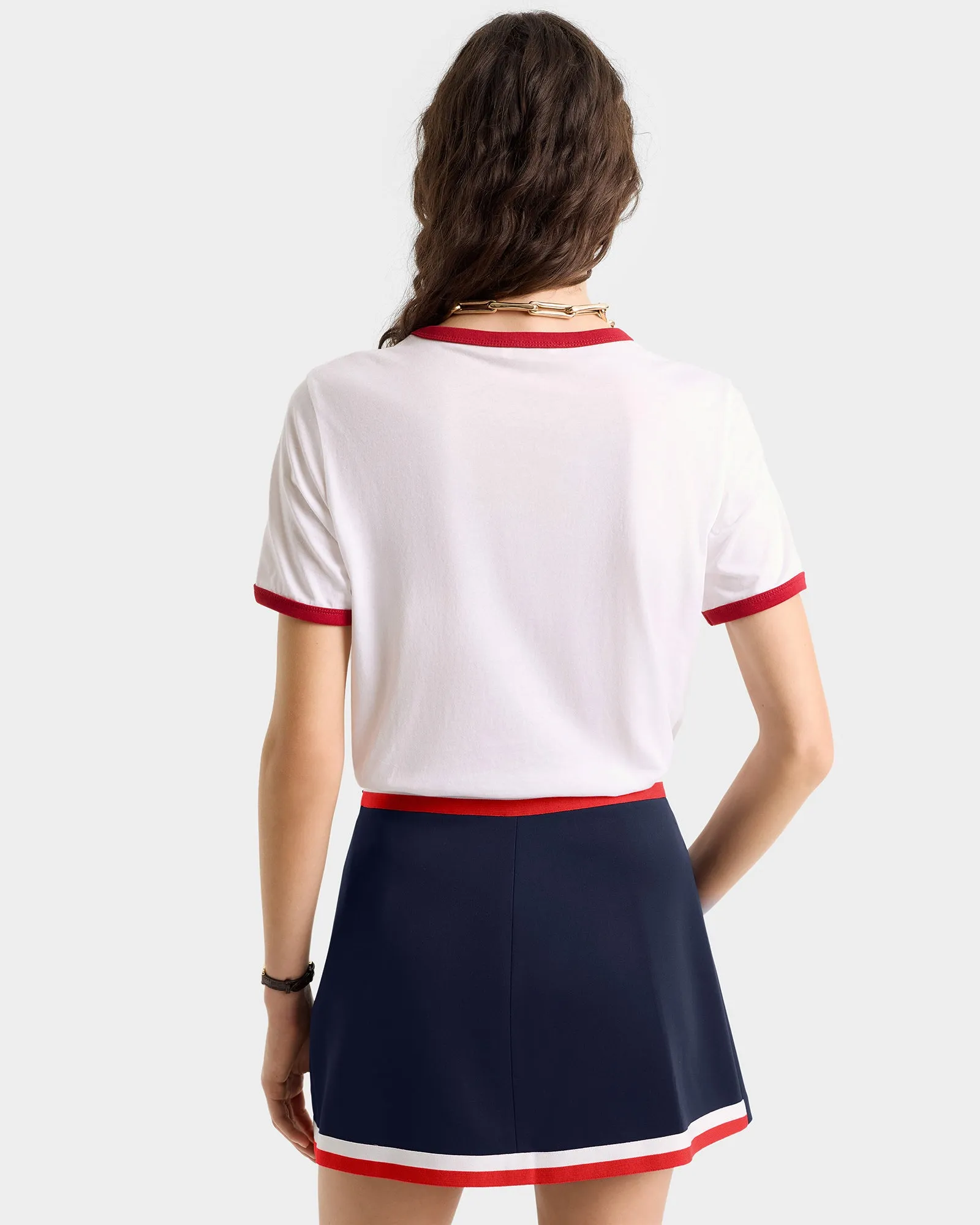 Vendome Ringer Tee - White/Fire red sold by Sporty and Rich product image thumbnail 4