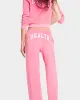 Health Ivy Velour Sweatpant - Cotton Candy/White sold by Sporty and Rich