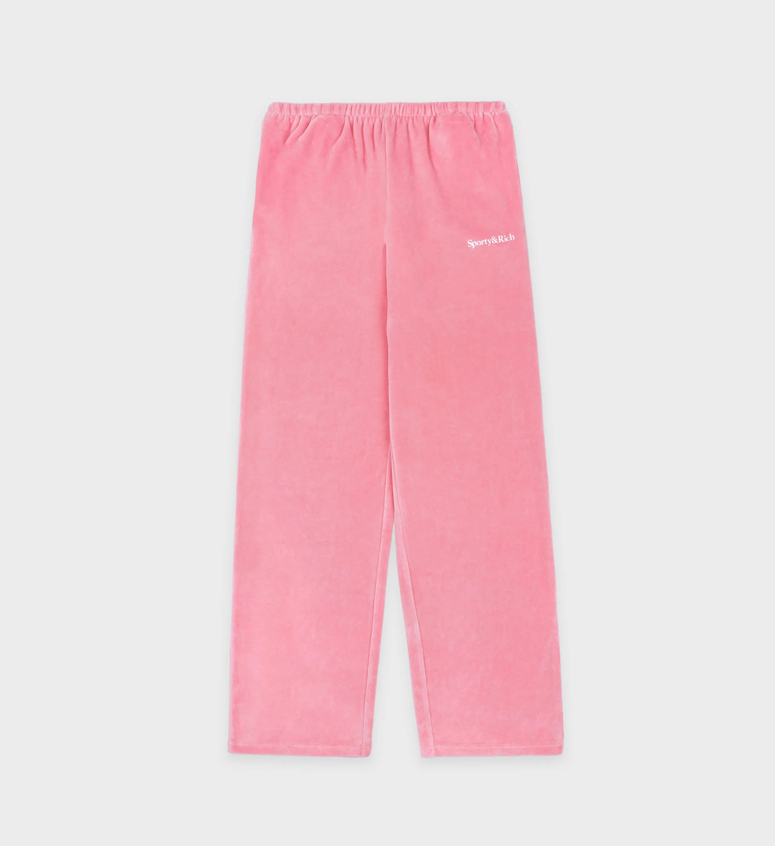 Health Ivy Velour Sweatpant - Cotton Candy/White sold by Sporty and Rich