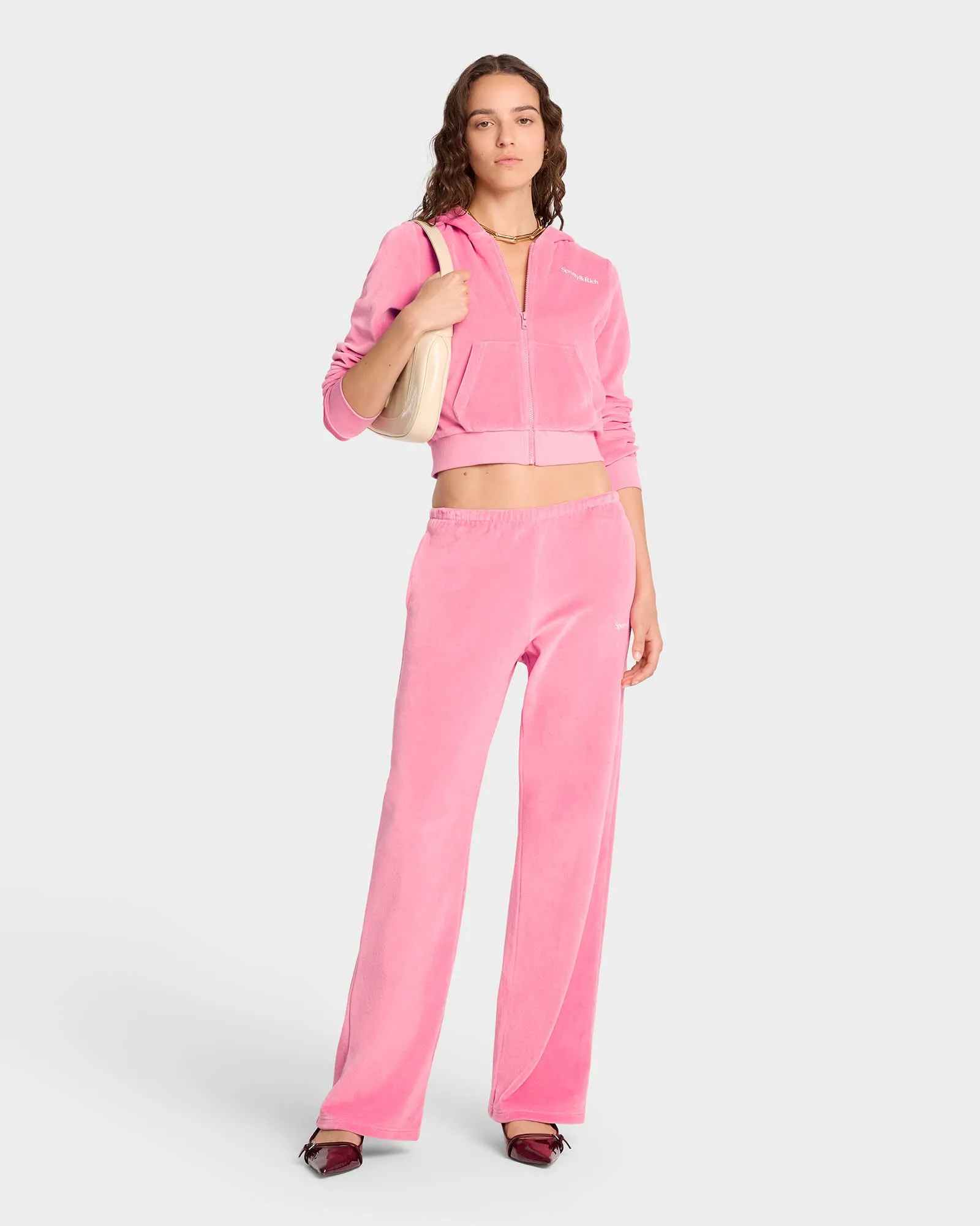 Health Ivy Velour Sweatpant - Cotton Candy/White sold by Sporty and Rich product image thumbnail 3