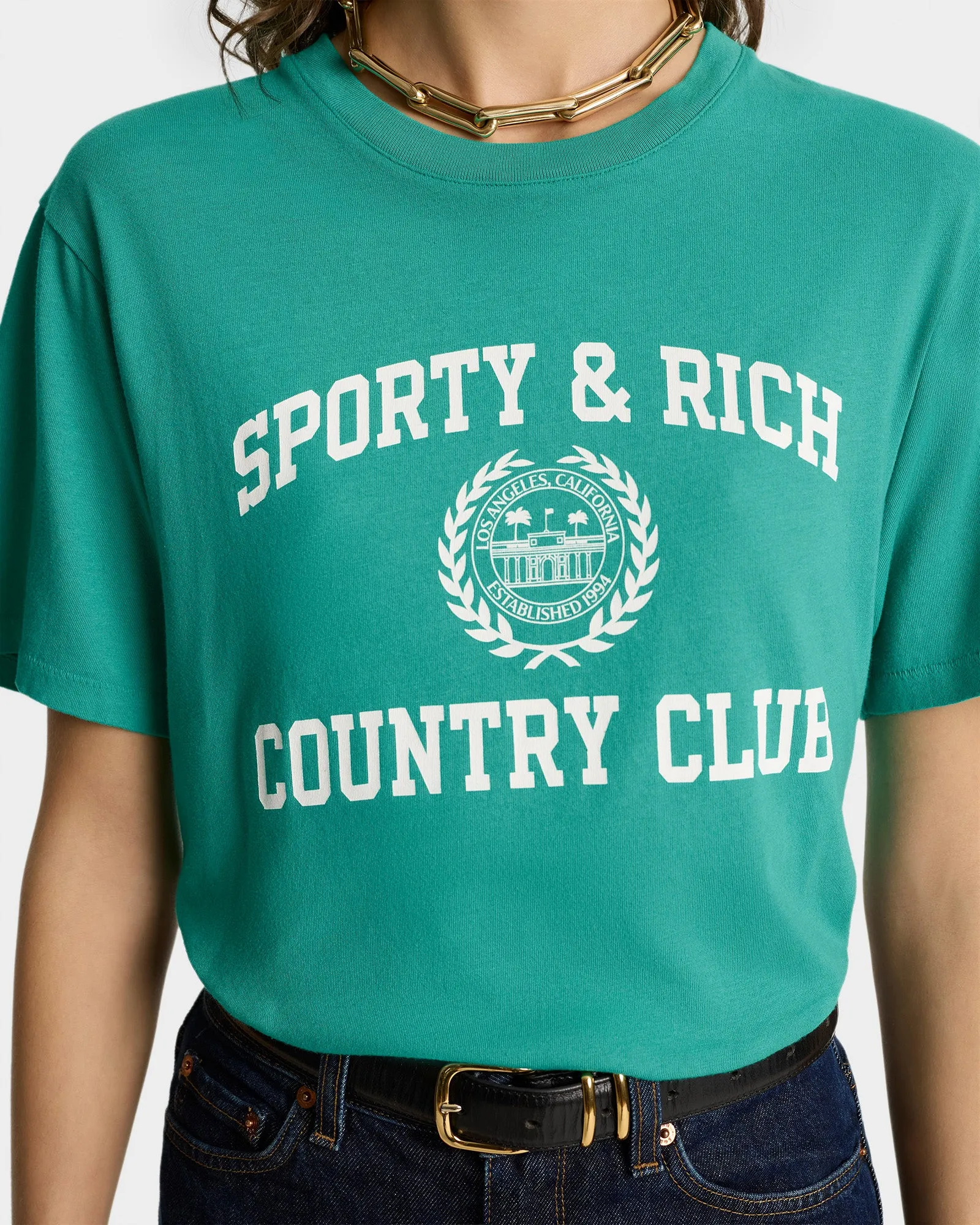 Varsity Crest Soft T-Shirt - Spring Green/White sold by Sporty and Rich product image thumbnail 5