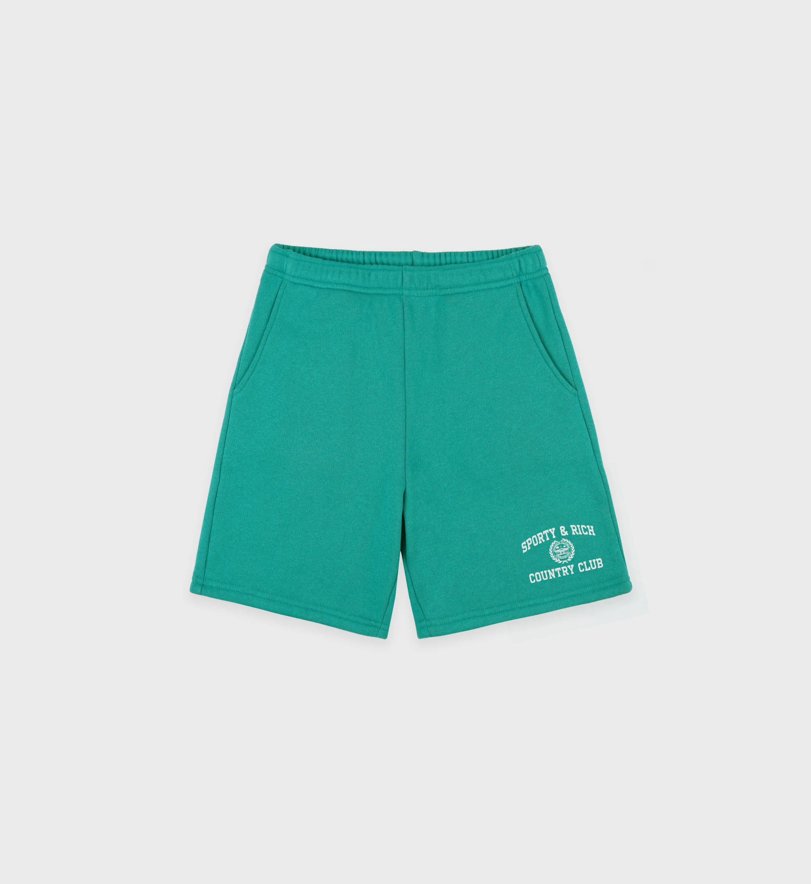 Varsity Crest Soft Gym Short - Spring Green/White sold by Sporty and Rich
