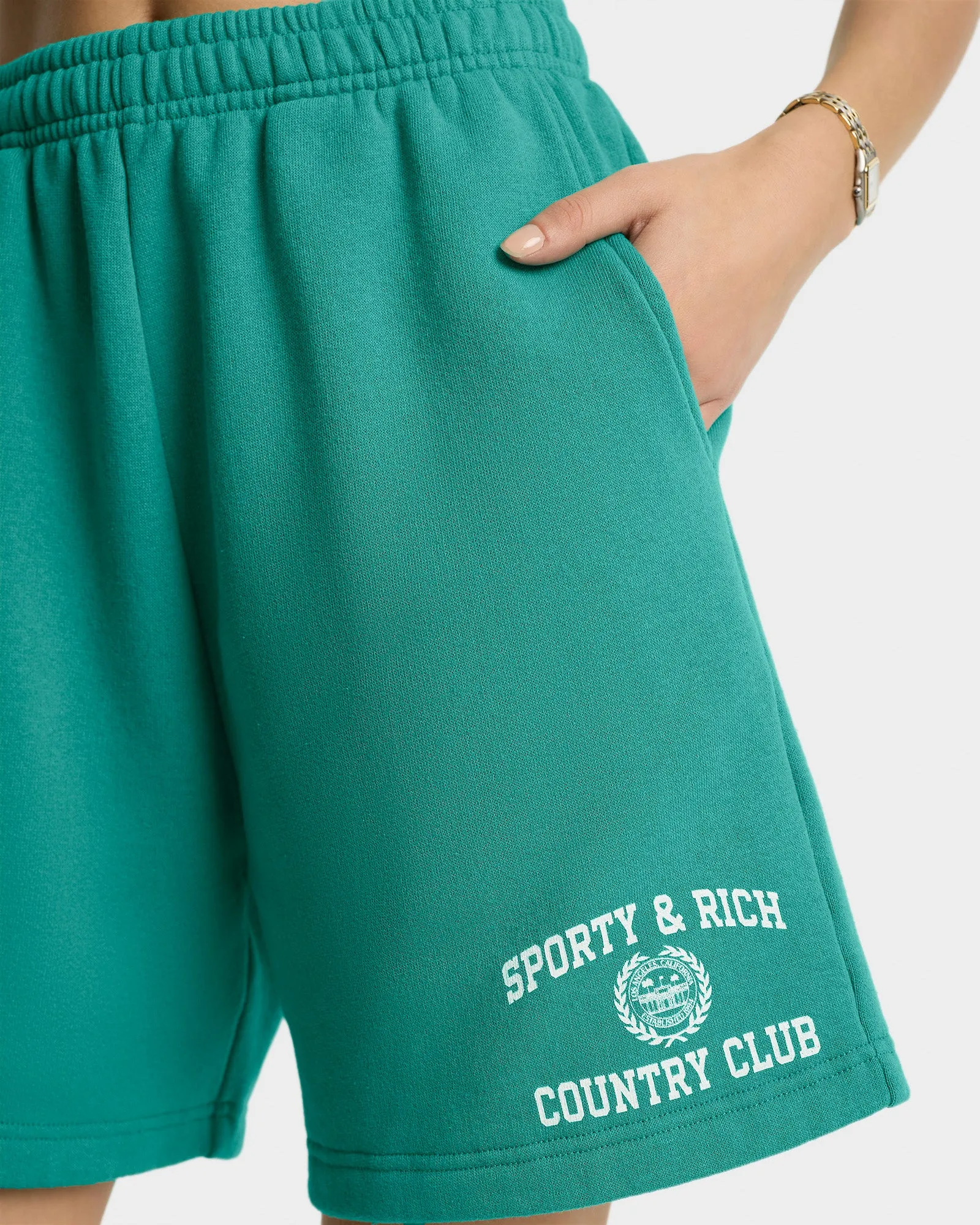 Varsity Crest Soft Gym Short - Spring Green/White sold by Sporty and Rich product image thumbnail 5