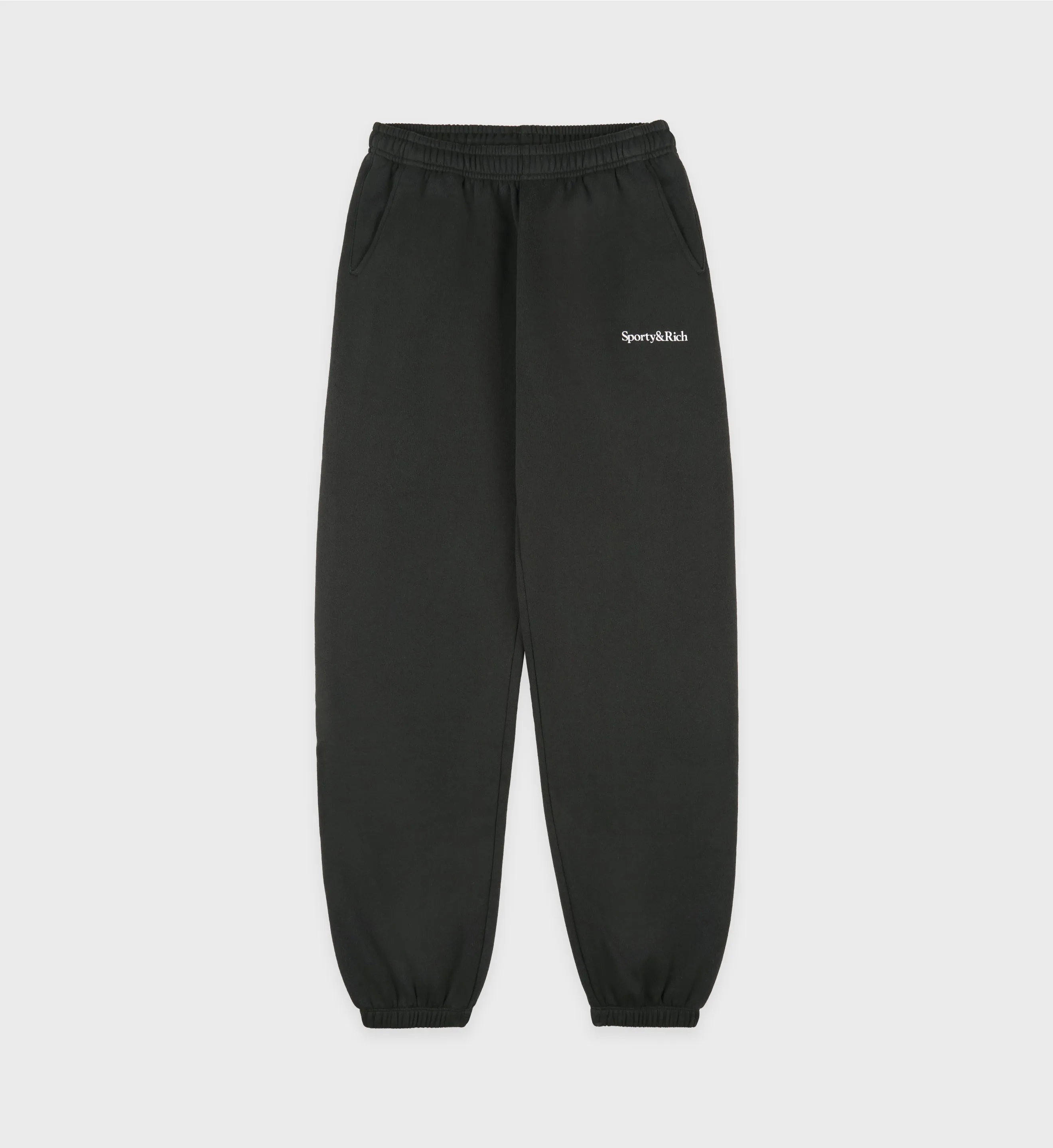 Serif Logo Soft Sweatpant - Faded Black/White sold by Sporty and Rich