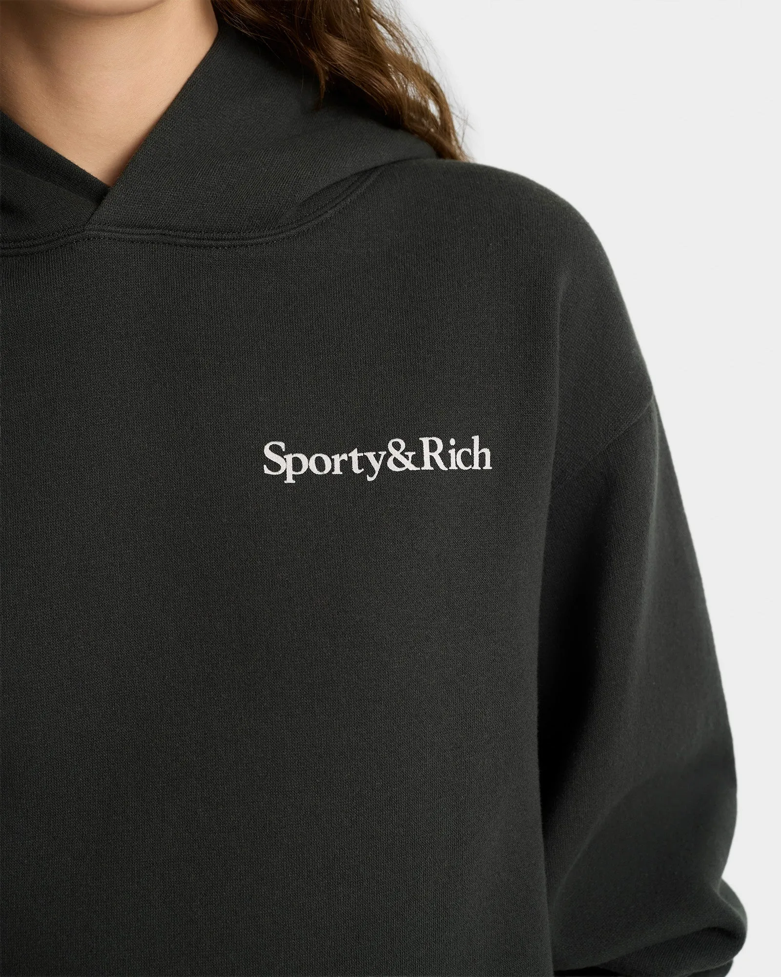 Health Is Wealth Soft Hoodie - Faded Black/White sold by Sporty and Rich product image thumbnail 5