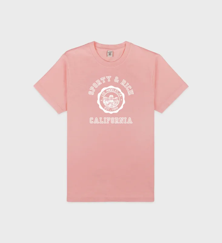 California Emblem Soft T-Shirt - White/Navy sold by Sporty and Rich