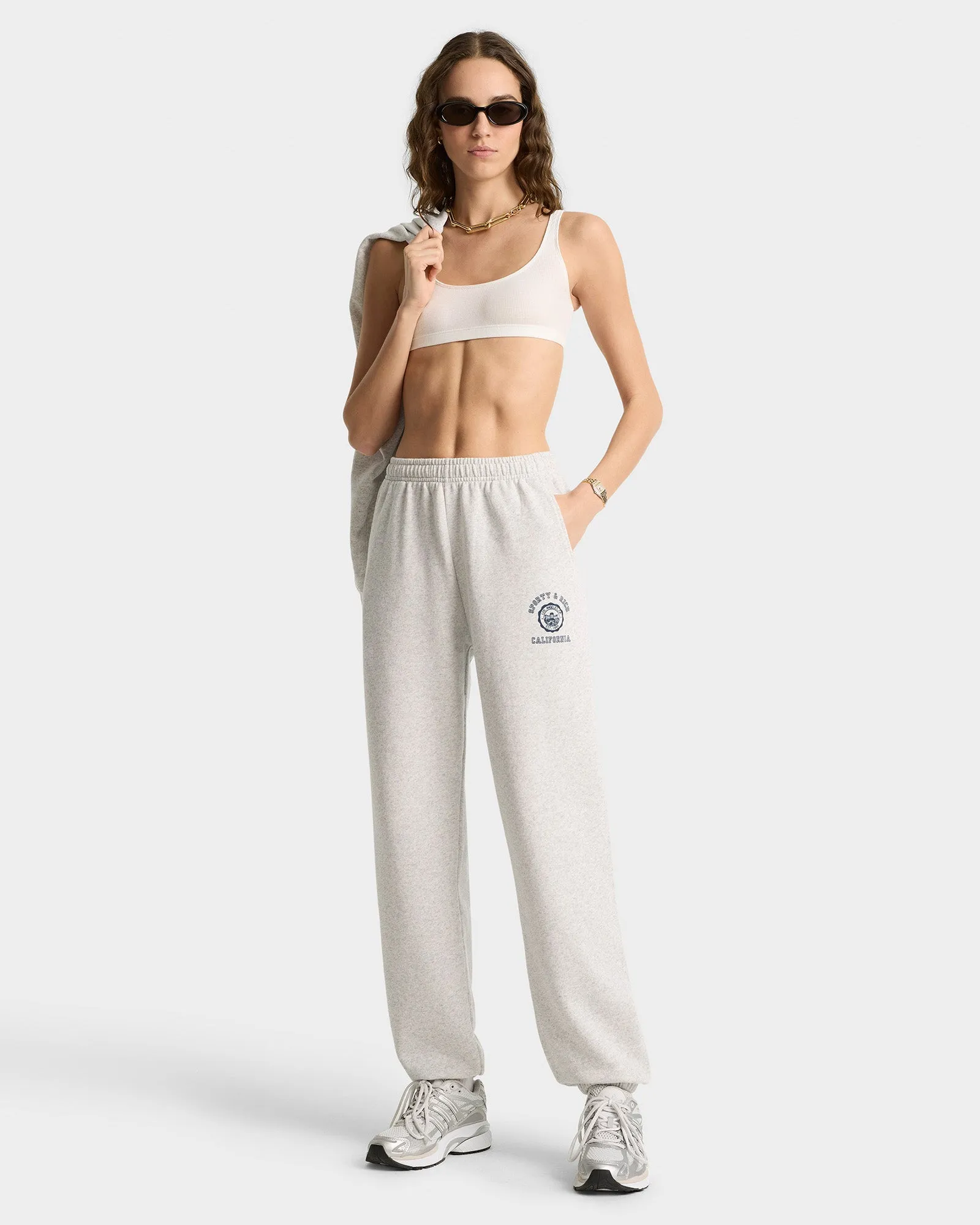 California Emblem Soft Sweatpant - Heather Gray/Navy sold by Sporty and Rich product image thumbnail 4
