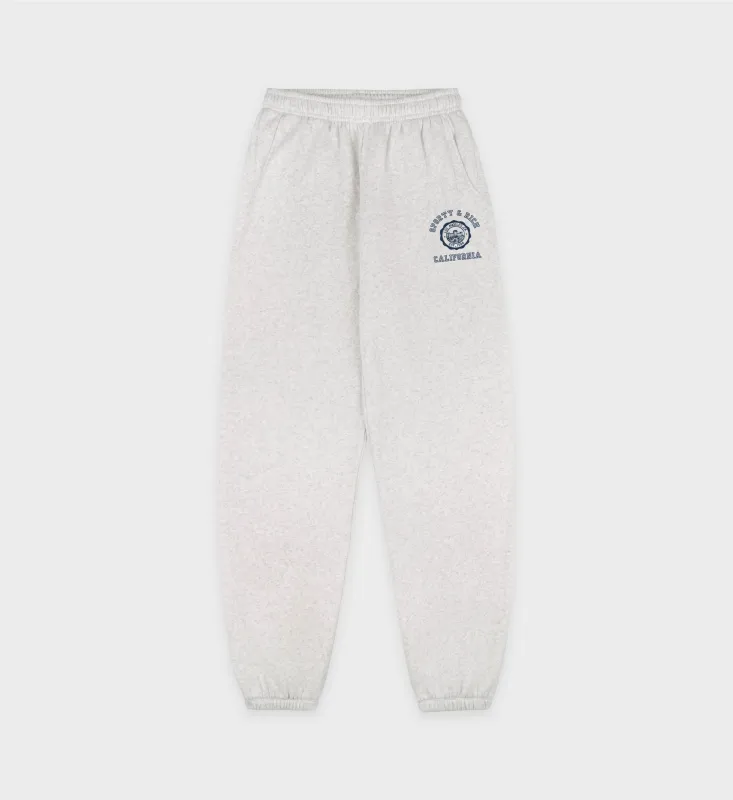 California Emblem Soft Sweatpant - Heather Gray/Navy sold by Sporty and Rich