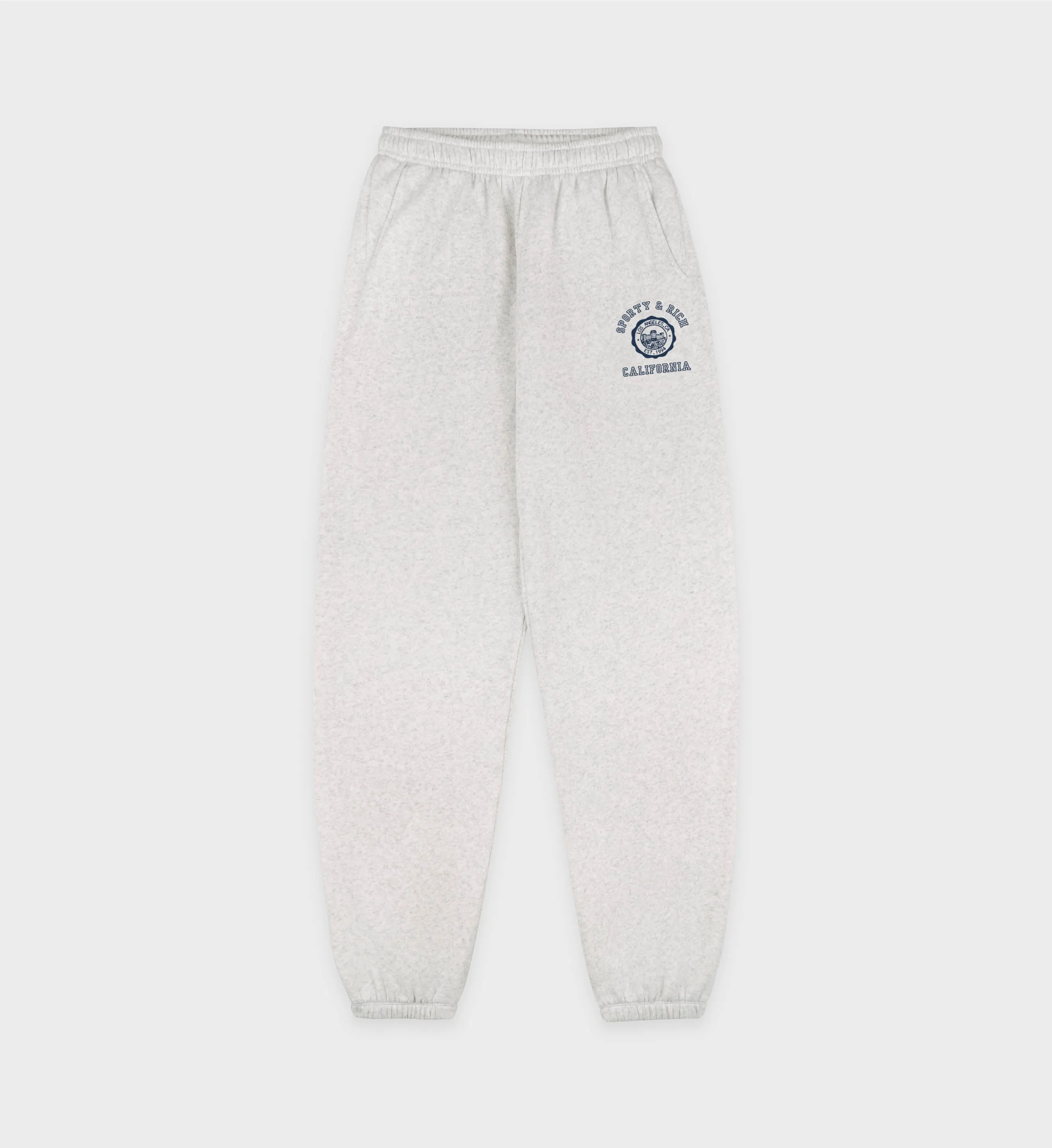 California Emblem Soft Sweatpant - Heather Gray/Navy sold by Sporty and Rich