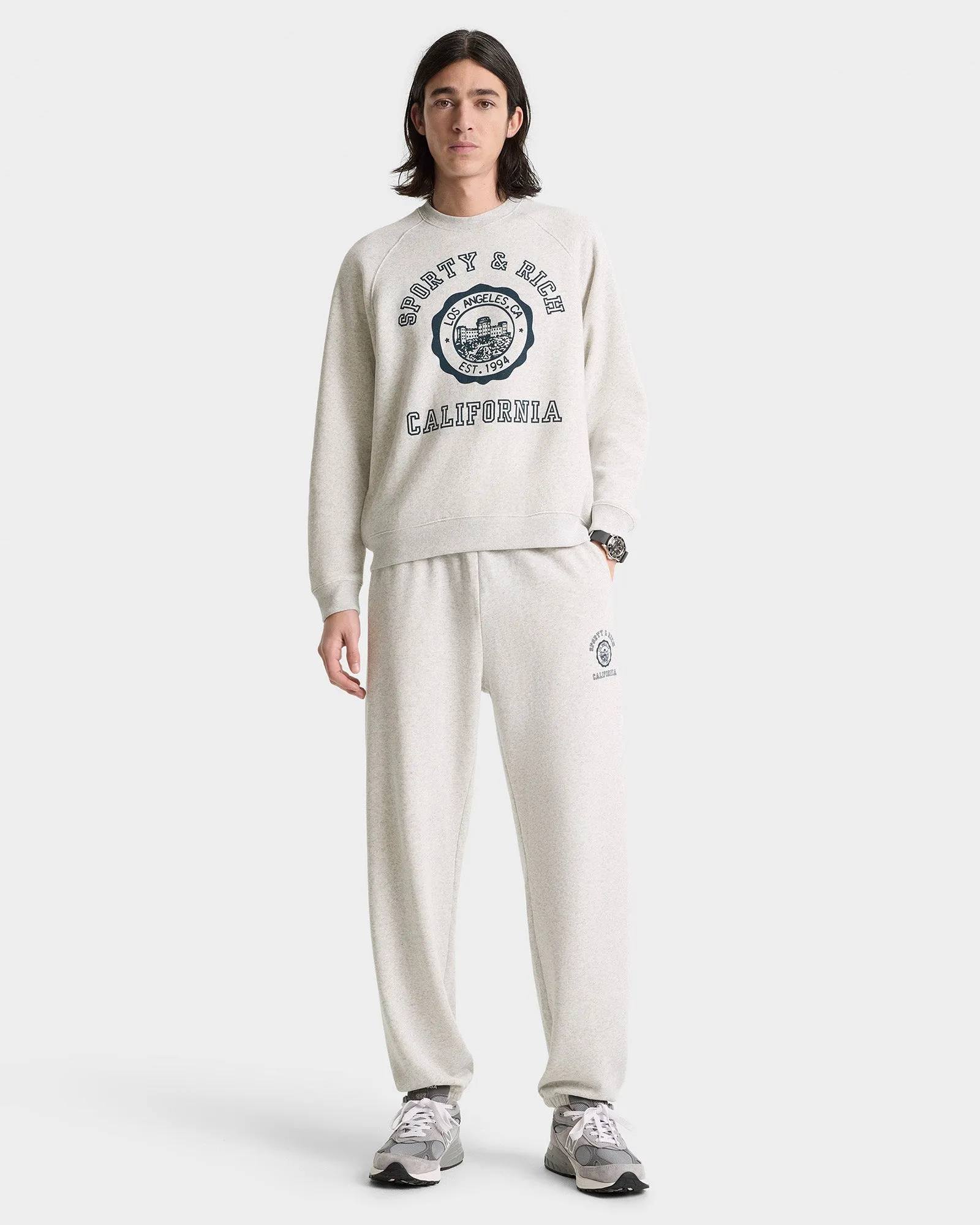 California Emblem Soft Crewneck - Heather Gray/Navy sold by Sporty and Rich product image thumbnail 5