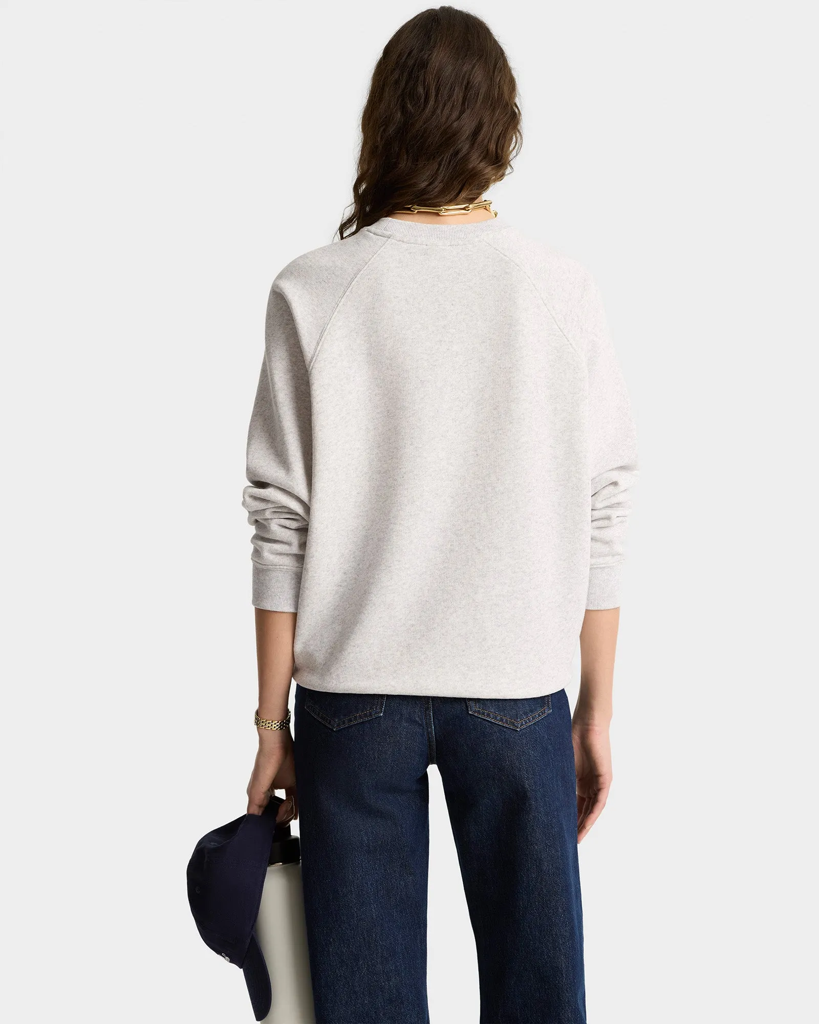 California Emblem Soft Crewneck - Heather Gray/Navy sold by Sporty and Rich product image thumbnail 4