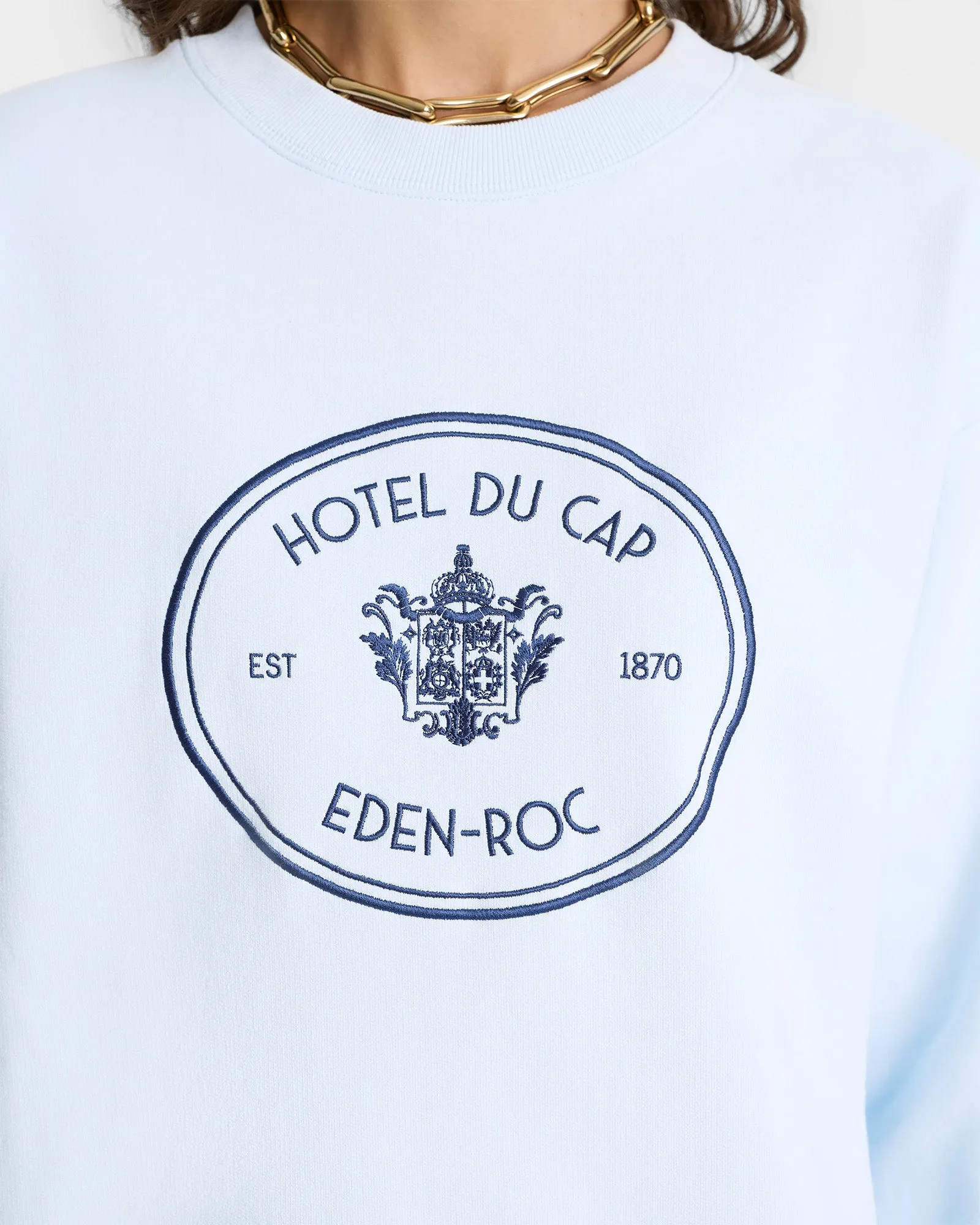 Eden Crest Crewneck - Ciel/Navy sold by Sporty and Rich product image thumbnail 4