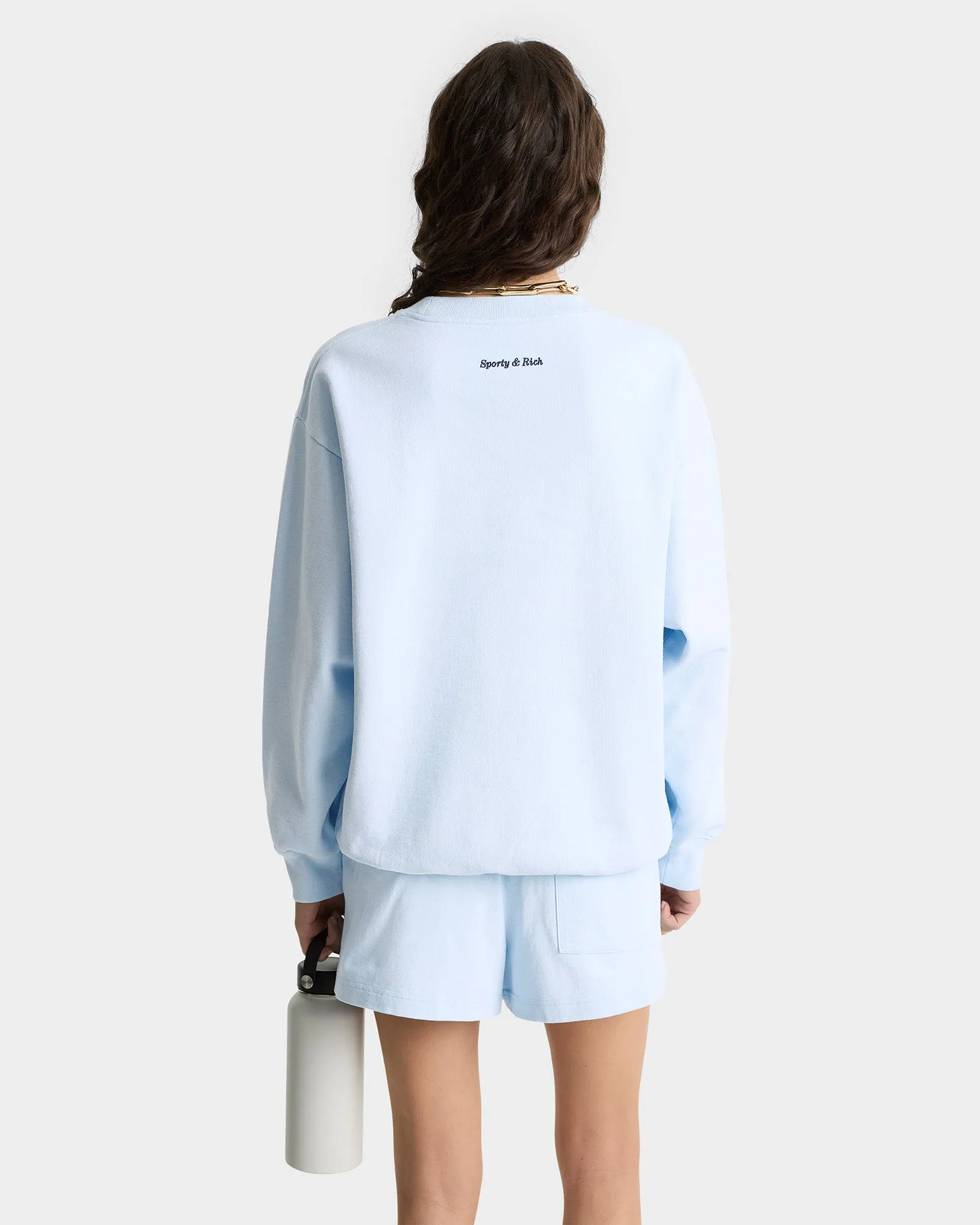 Eden Crest Crewneck - Ciel/Navy sold by Sporty and Rich product image thumbnail 5