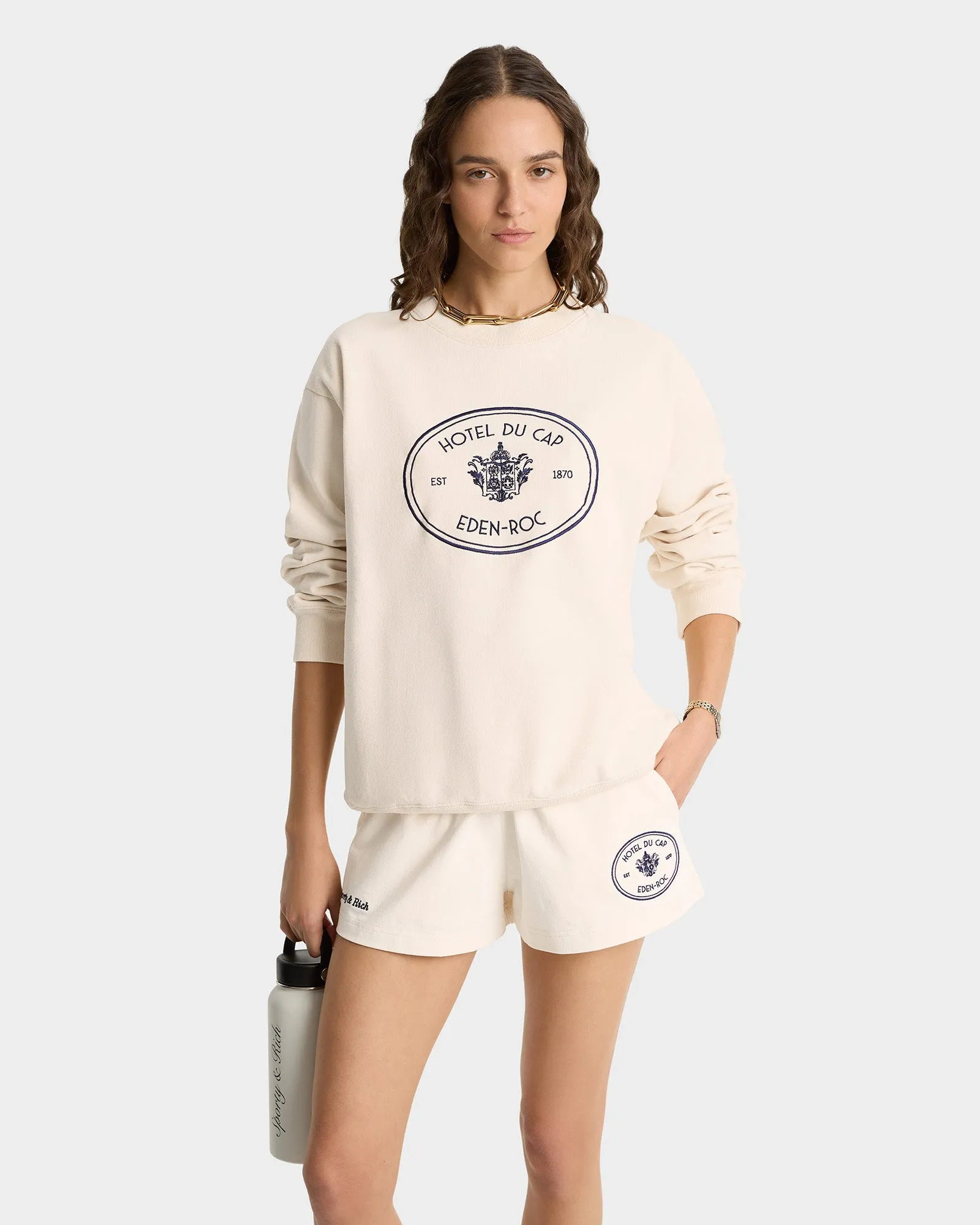 Eden Crest Crewneck - Cream/Navy sold by Sporty and Rich product image thumbnail 3