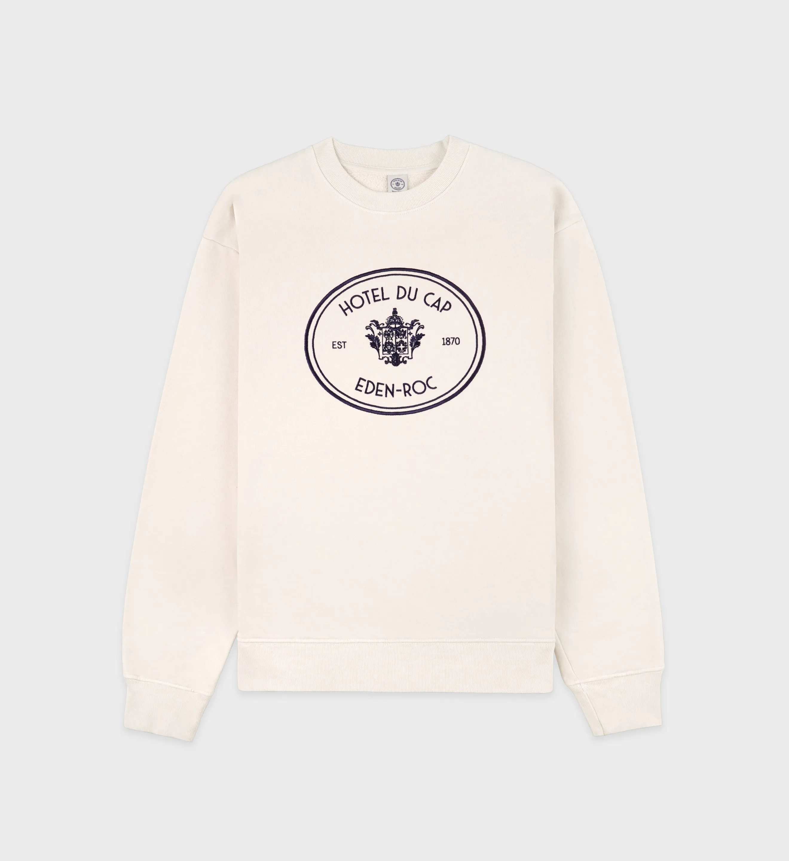 Eden Crest Crewneck - Cream/Navy sold by Sporty and Rich