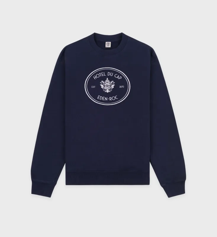 Eden Crest Crewneck - Navy/White sold by Sporty and Rich