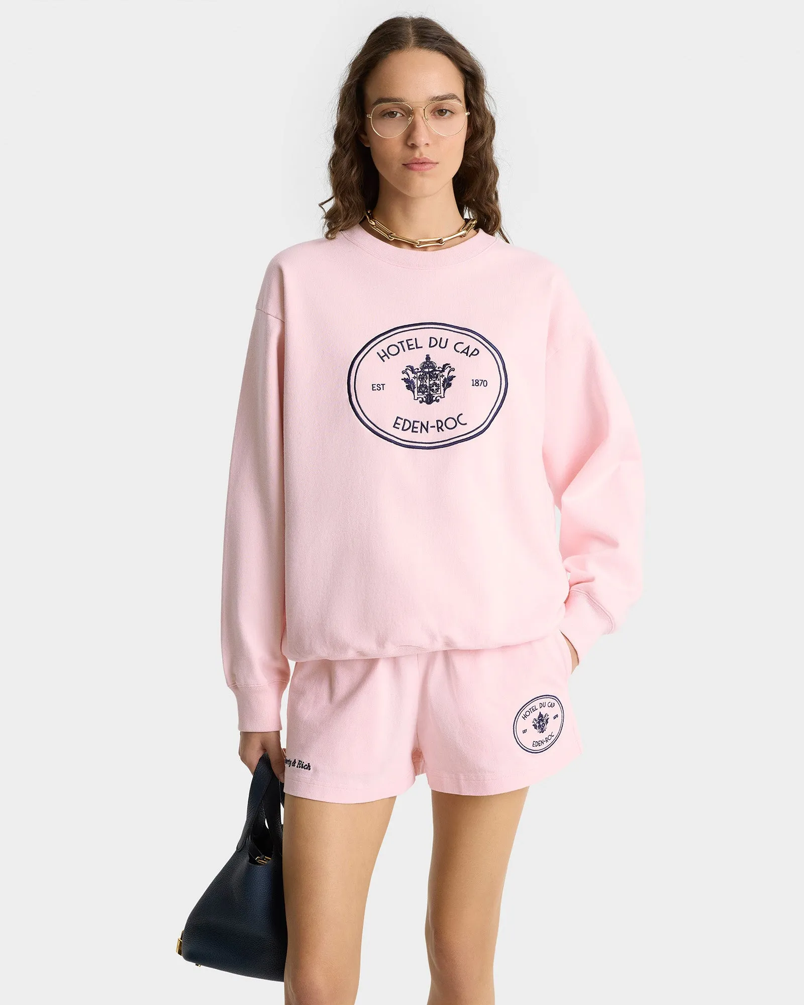 Eden Crest Crewneck - Pink Dolphin/Navy sold by Sporty and Rich product image thumbnail 3