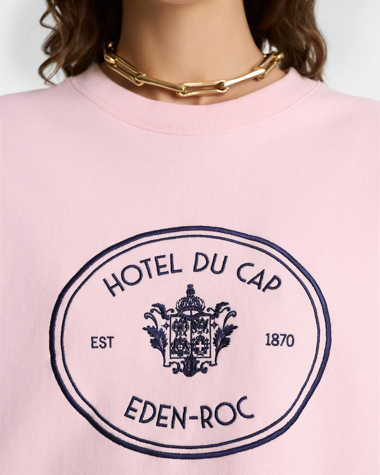 Eden Crest Crewneck - Pink Dolphin/Navy sold by Sporty and Rich product image thumbnail 4