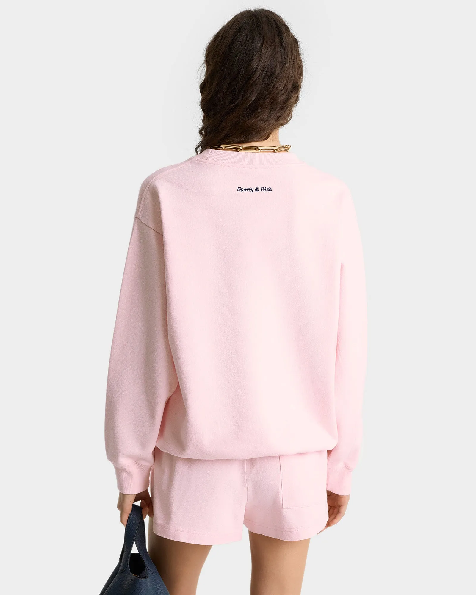 Eden Crest Crewneck - Pink Dolphin/Navy sold by Sporty and Rich product image thumbnail 5
