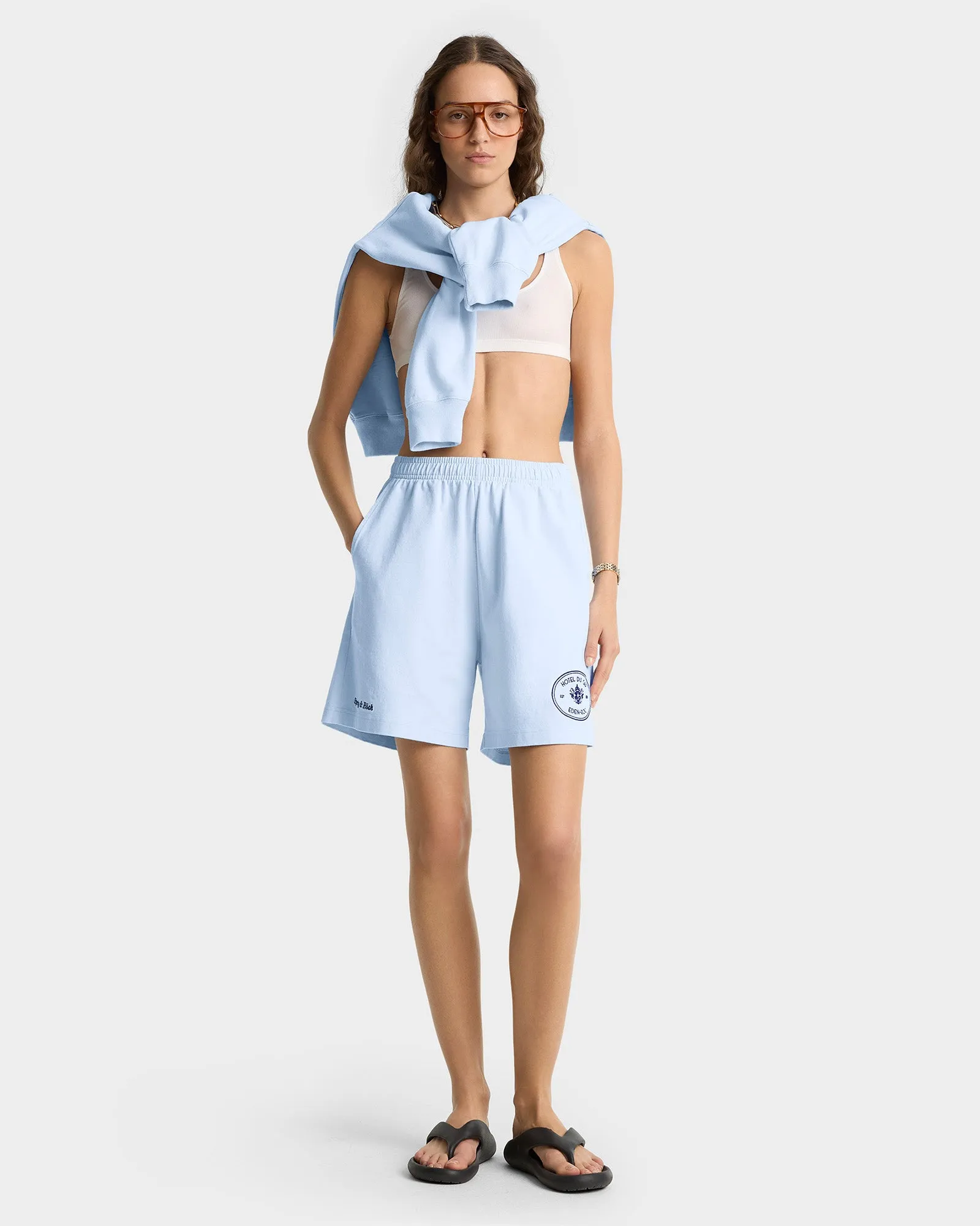 Eden Crest Gym Short - Ciel/Navy sold by Sporty and Rich product image thumbnail 3