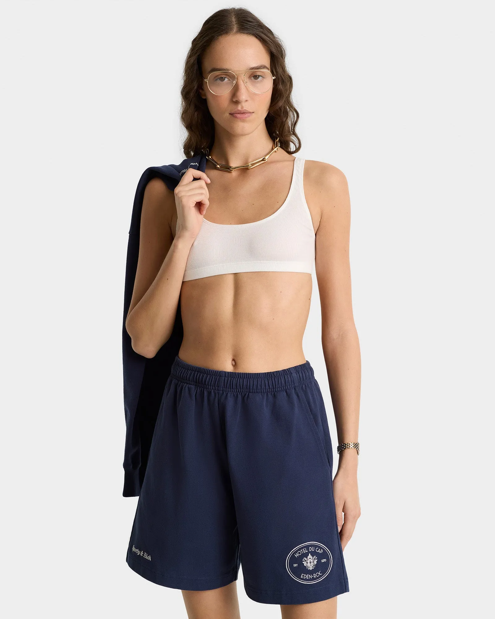 Eden Crest Gym Short - Navy/White sold by Sporty and Rich product image thumbnail 5