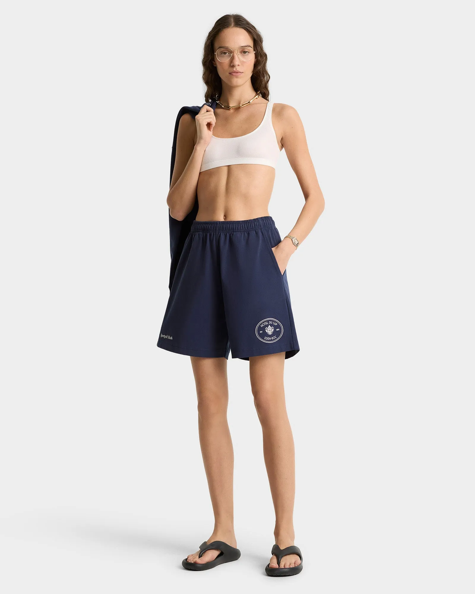 Eden Crest Gym Short - Navy/White sold by Sporty and Rich product image thumbnail 4