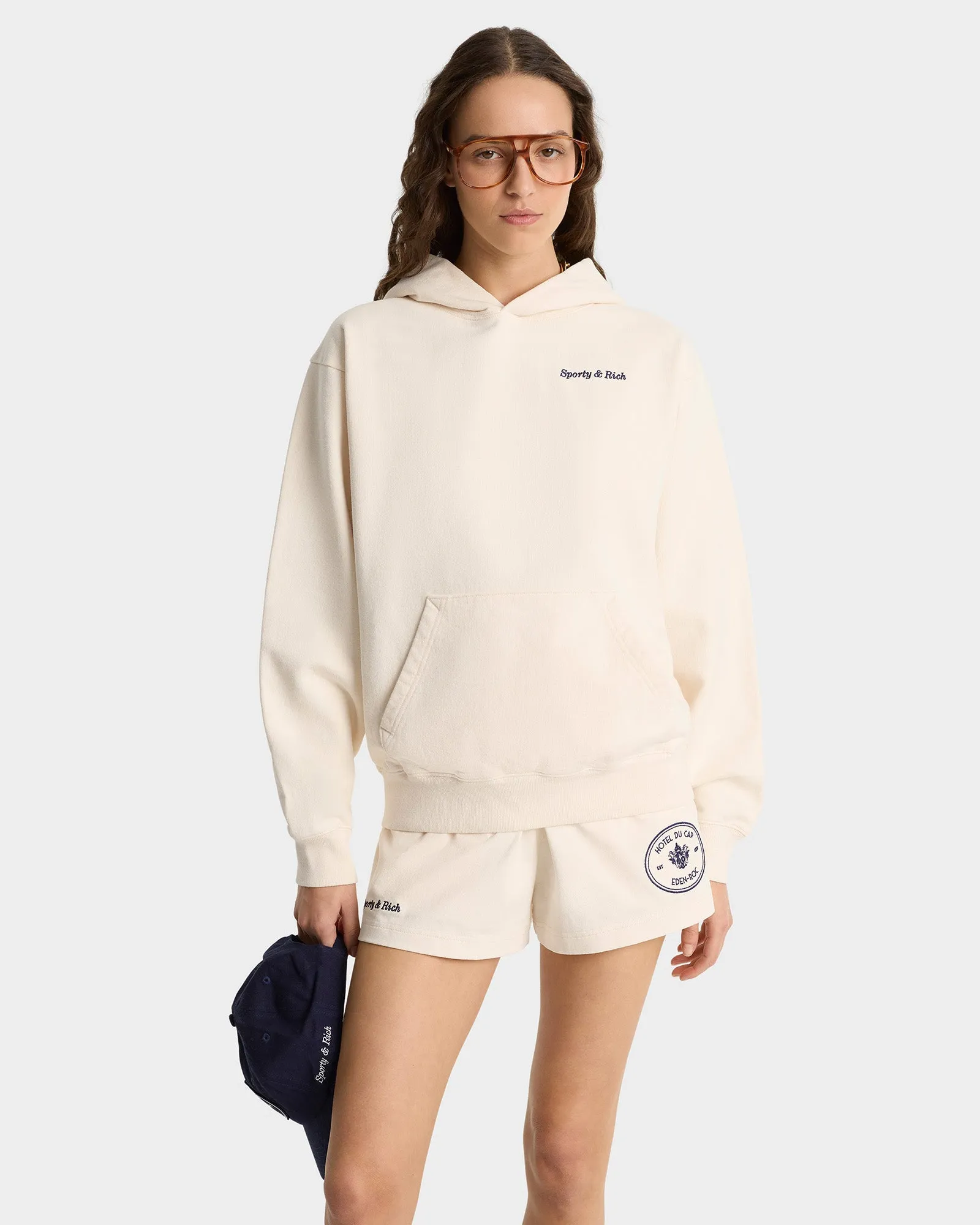 Eden Crest Hoodie - Cream/Navy sold by Sporty and Rich product image thumbnail 4