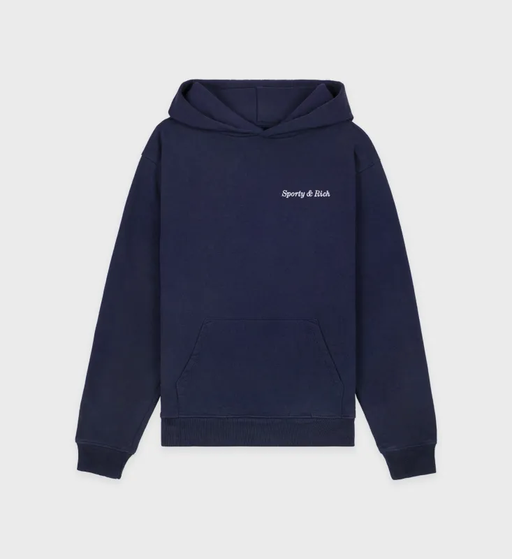 Eden Crest Hoodie - Navy/White sold by Sporty and Rich