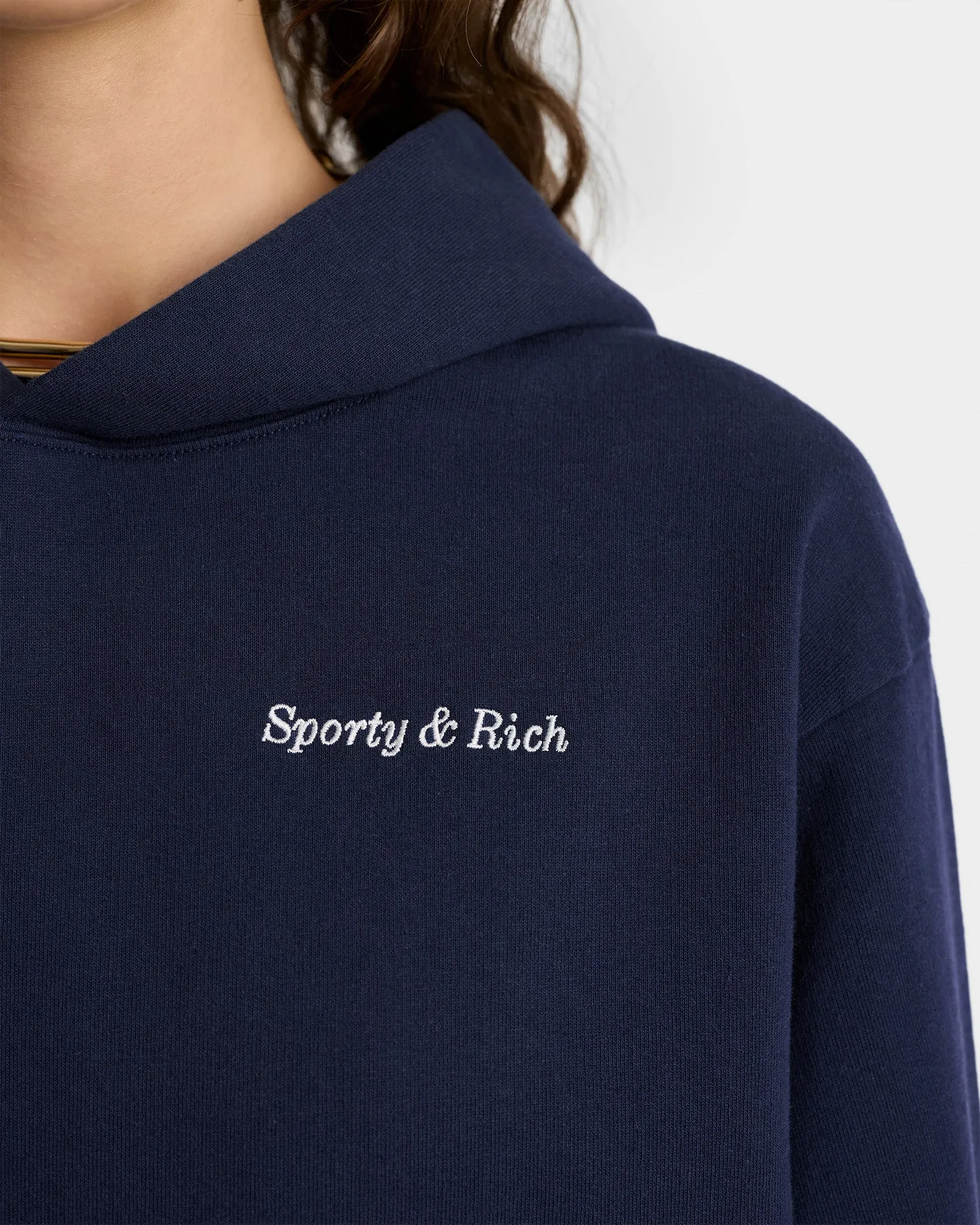 Eden Crest Hoodie - Navy/White sold by Sporty and Rich product image thumbnail 5