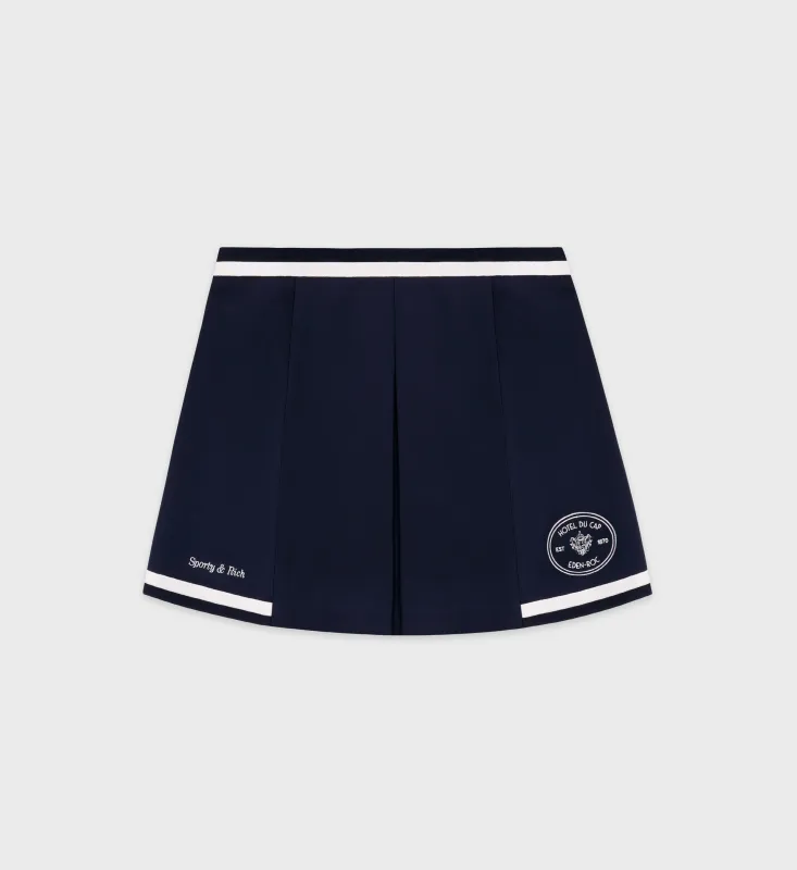 Eden Crest Embroidered Mila Skirt - Navy/White sold by Sporty and Rich
