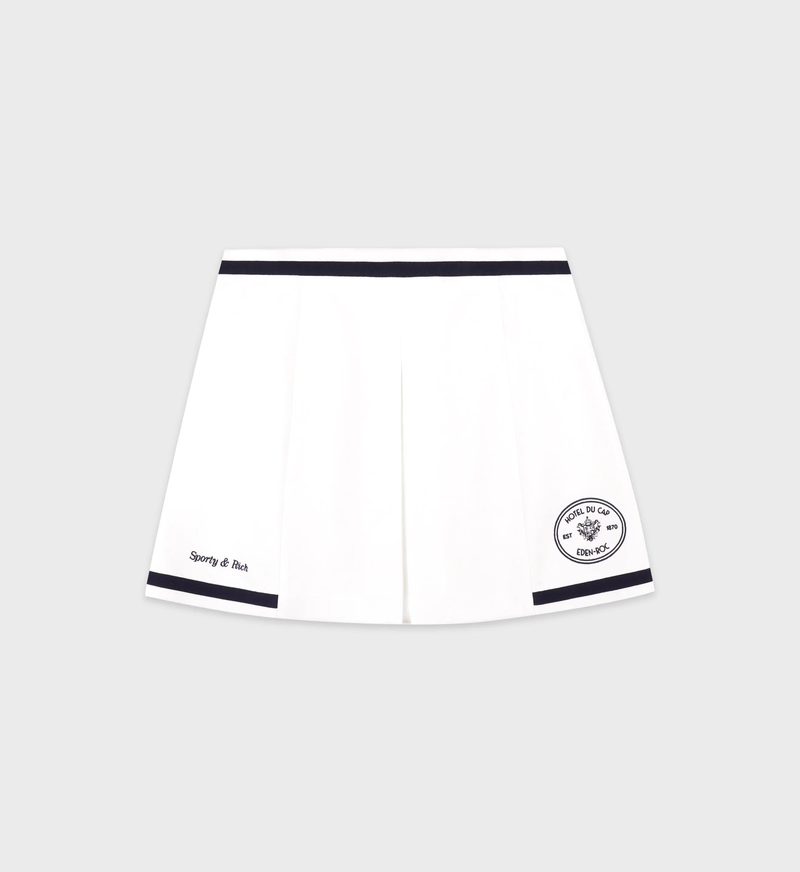Eden Crest Embroidered Mila Skirt - White/Navy sold by Sporty and Rich
