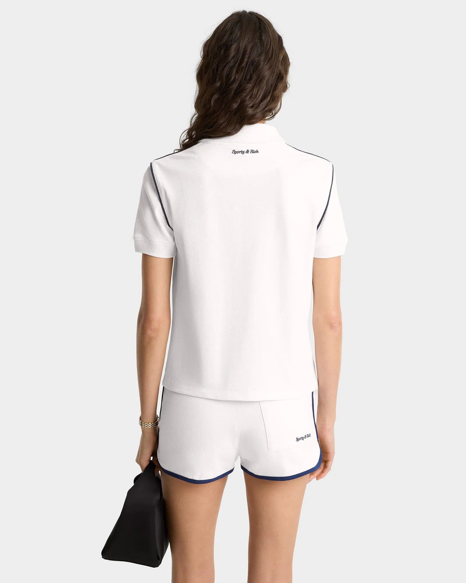 Eden Crest Embroidered Pique Polo - White/Navy sold by Sporty and Rich product image thumbnail 5