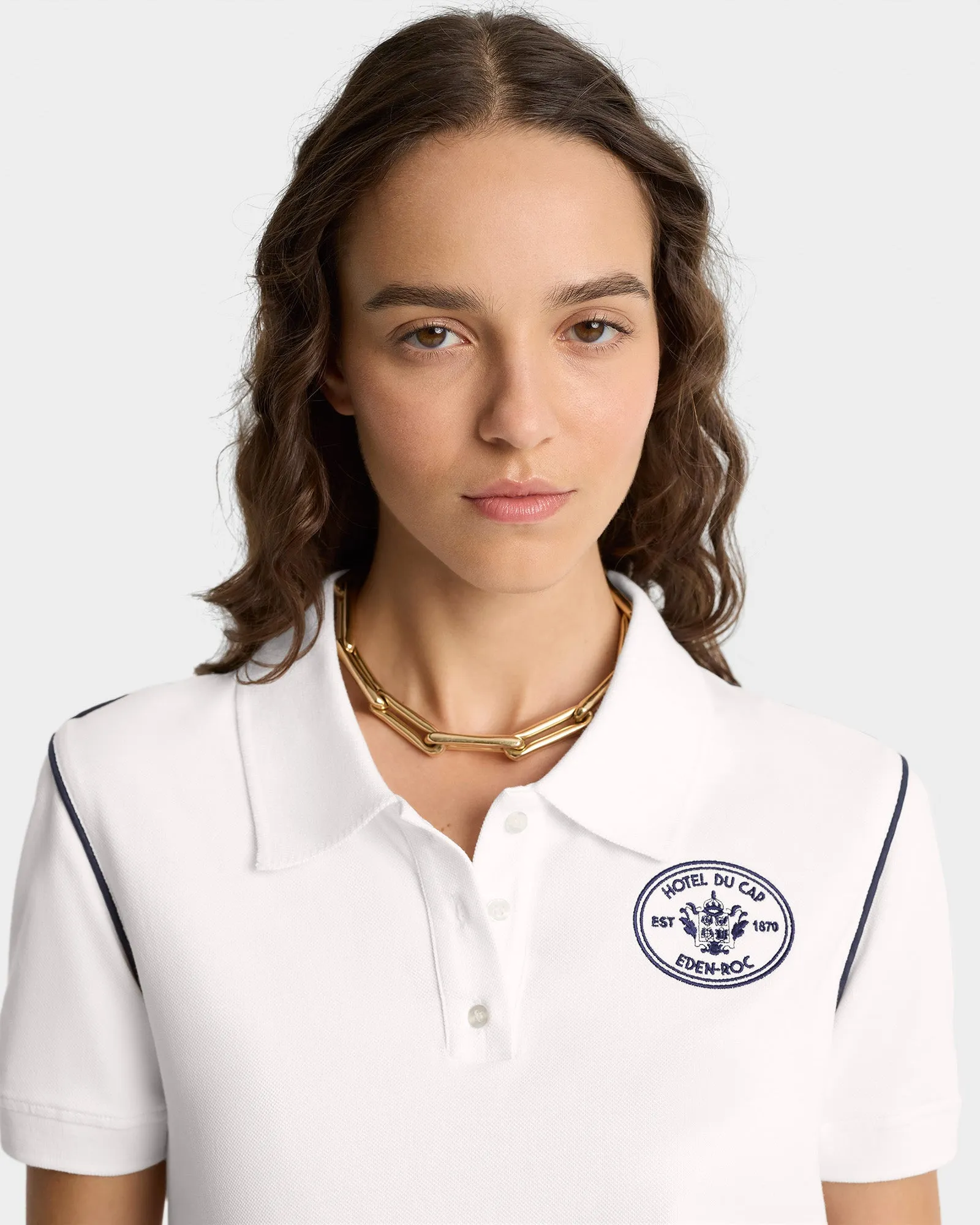 Eden Crest Embroidered Pique Polo - White/Navy sold by Sporty and Rich product image thumbnail 4