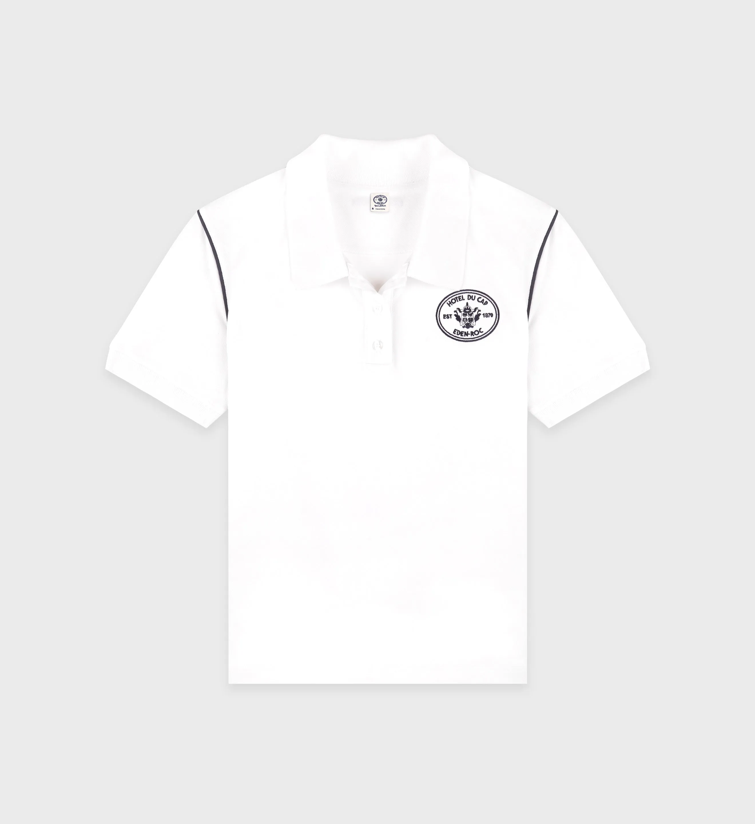 Eden Crest Embroidered Pique Polo - White/Navy sold by Sporty and Rich