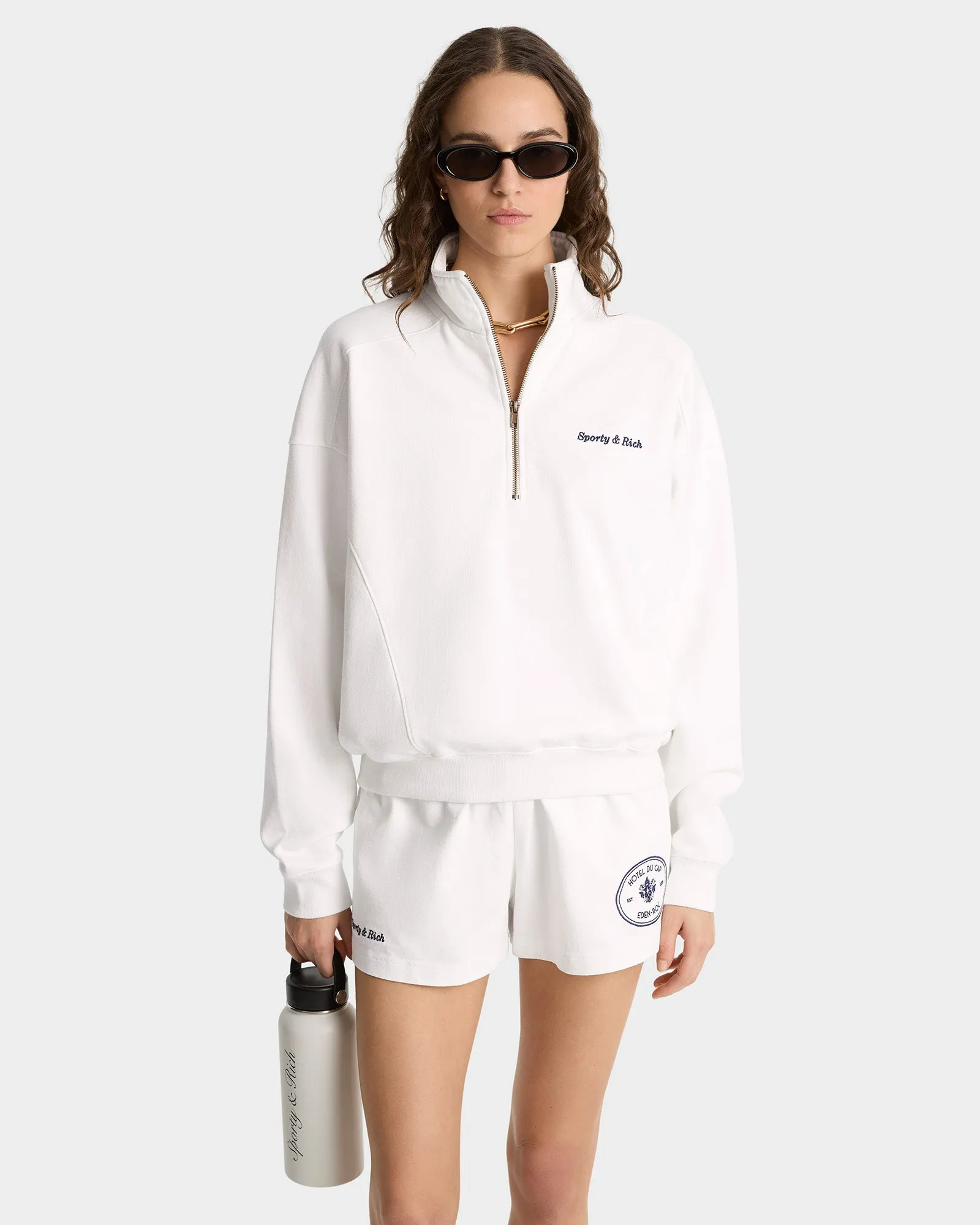 Eden Crest Quarter Zip - White/Navy sold by Sporty and Rich product image thumbnail 4