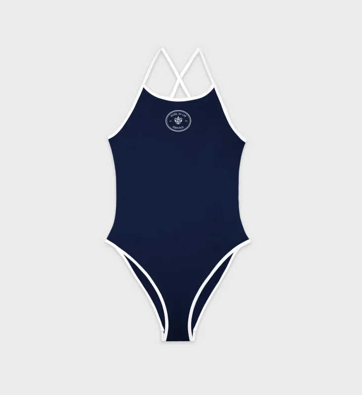 Eden Crest One Piece Swimsuit - Navy/White sold by Sporty and Rich
