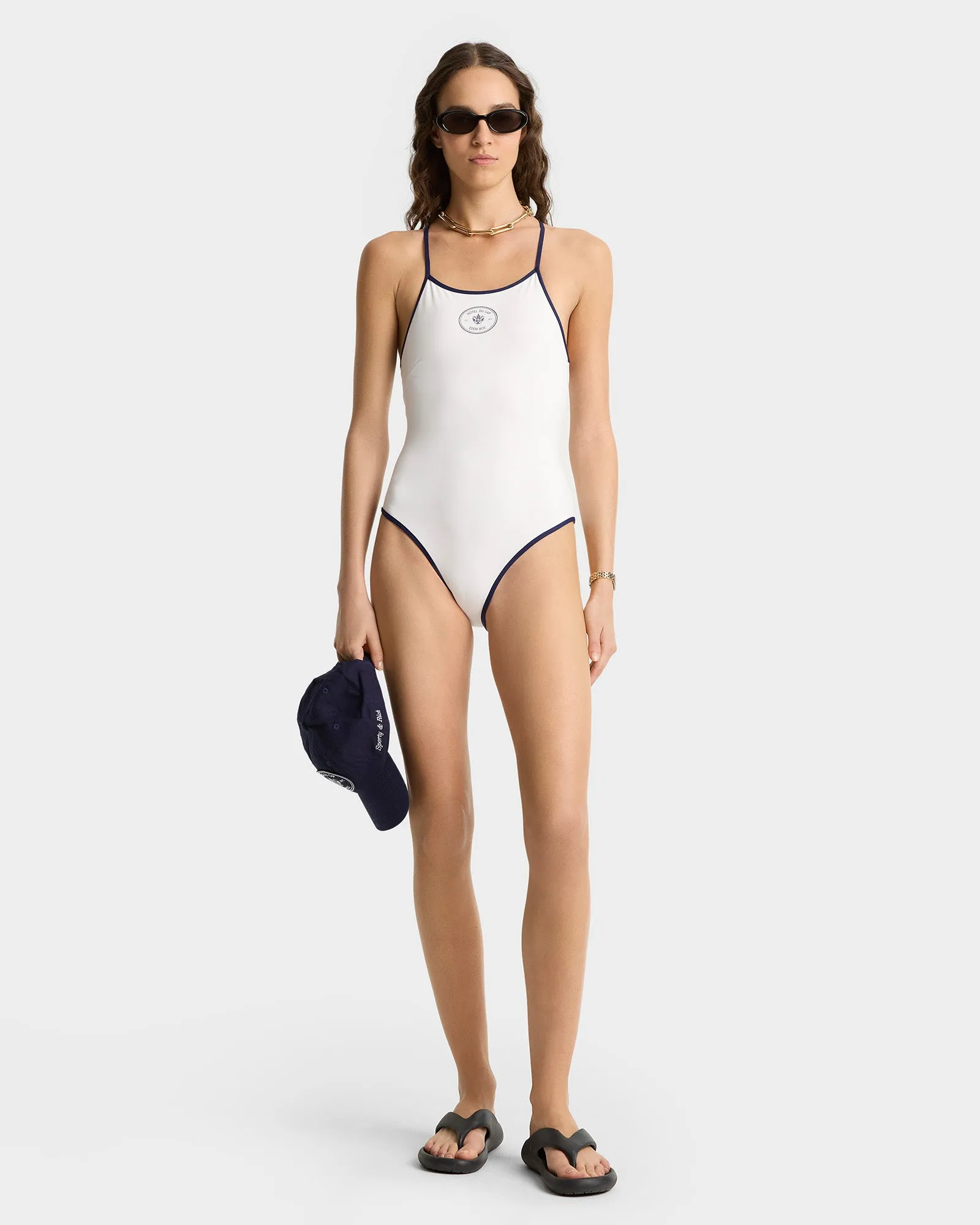 Eden Crest One Piece Swimsuit - White/Navy sold by Sporty and Rich product image thumbnail 5
