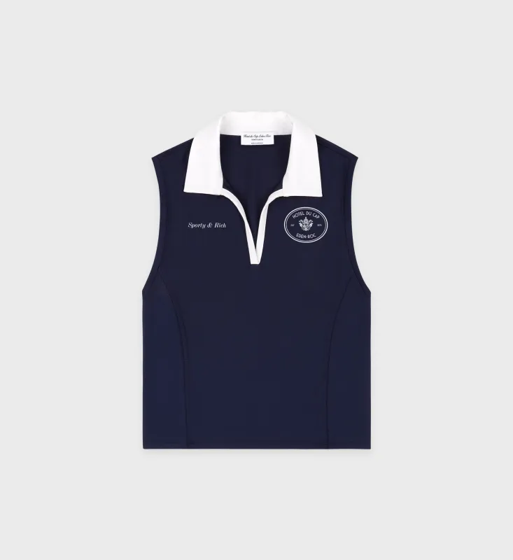 Eden Crest Sports Polo Vest - Navy/White sold by Sporty and Rich