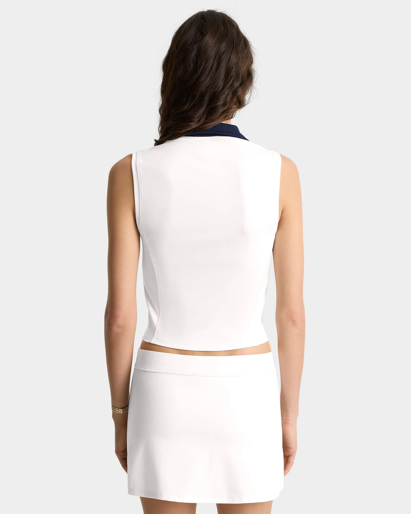 Eden Crest Sports Polo Vest - White/Navy sold by Sporty and Rich product image thumbnail 5