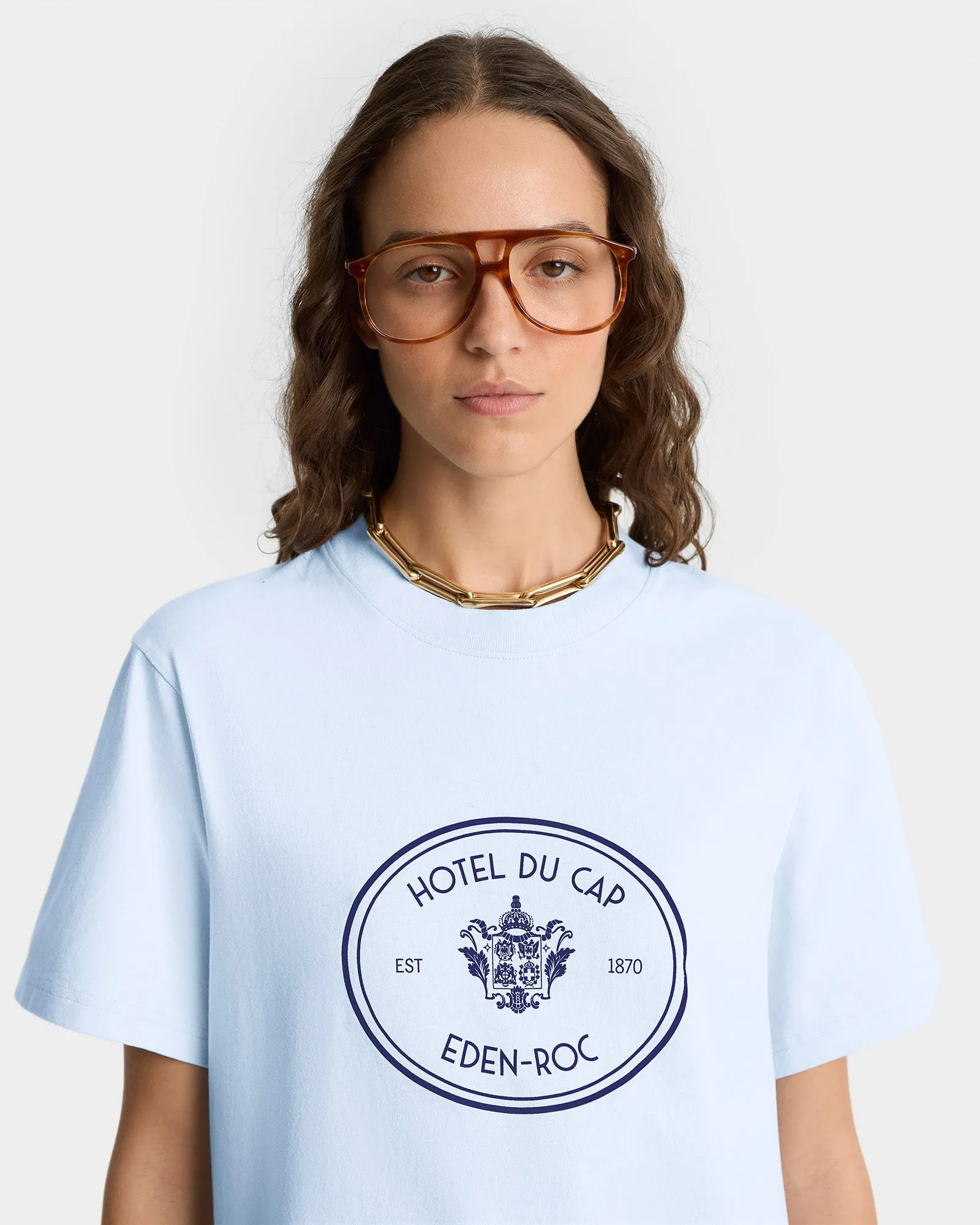Eden Crest T-Shirt - Ciel/Navy sold by Sporty and Rich product image thumbnail 5