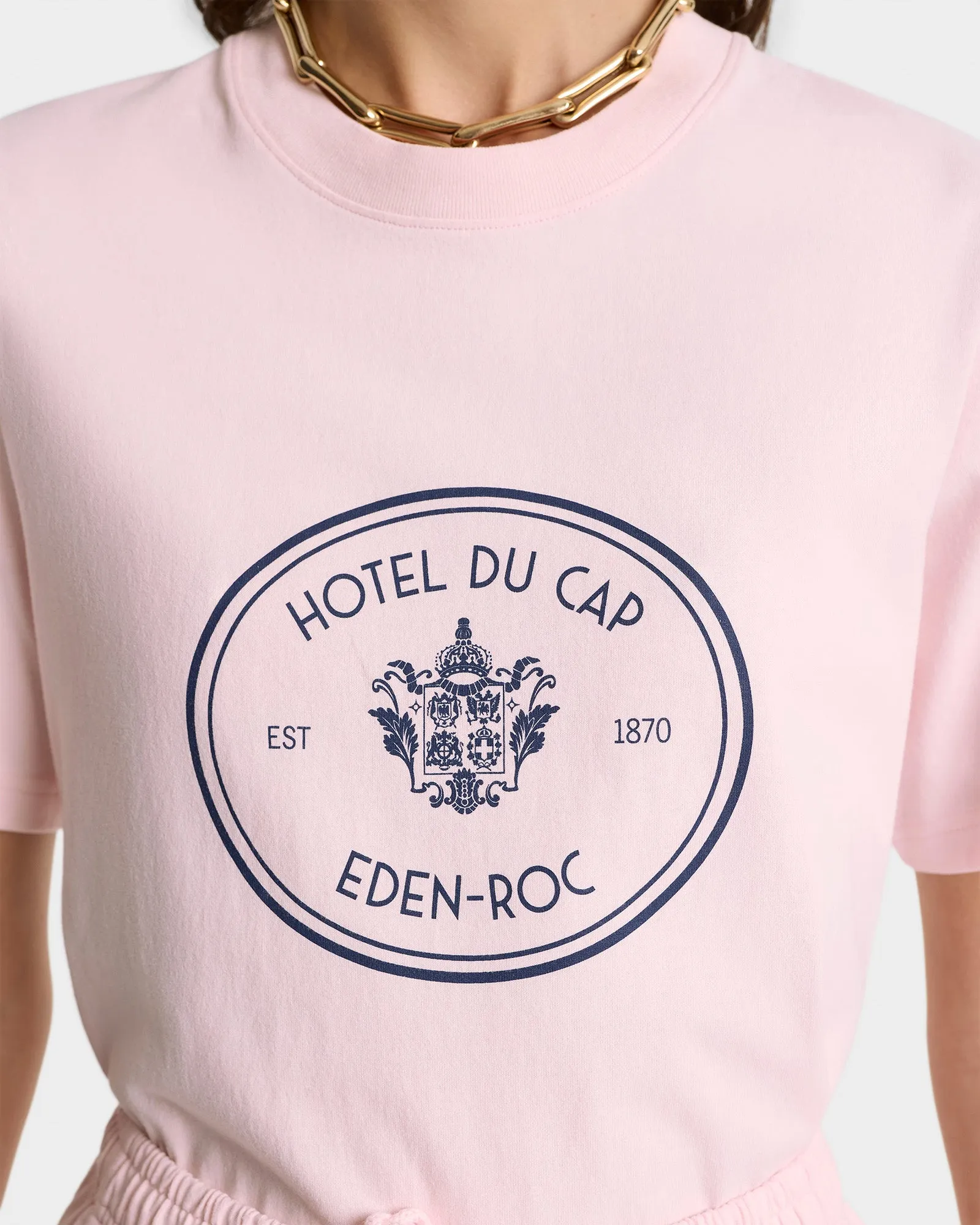 Eden Crest T-Shirt - Pink Dolphin/Navy sold by Sporty and Rich product image thumbnail 5