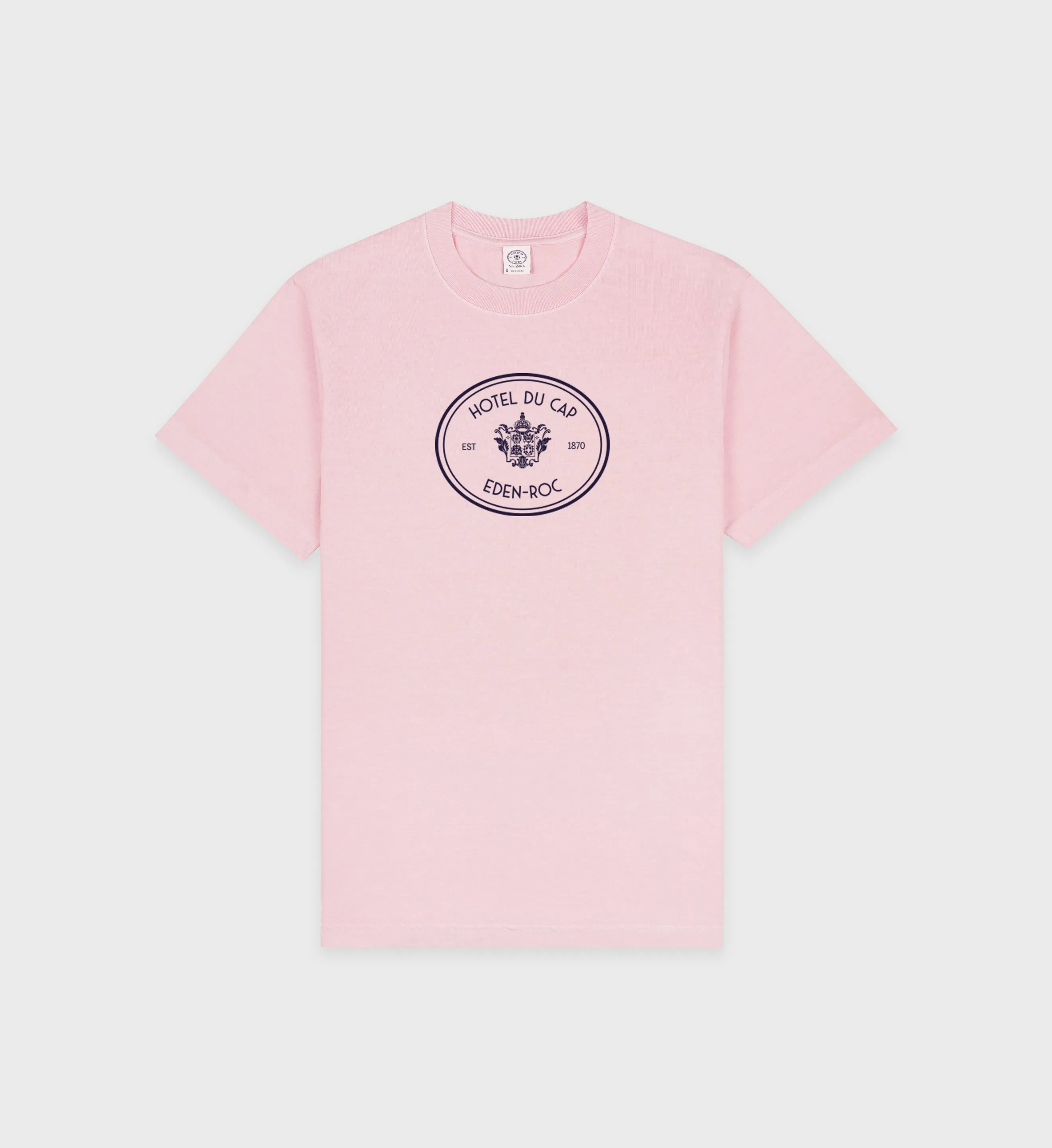 Eden Crest T-Shirt - Pink Dolphin/Navy sold by Sporty and Rich