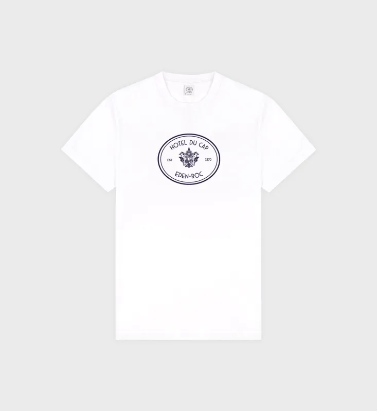 Eden Crest T-Shirt - White/Navy sold by Sporty and Rich