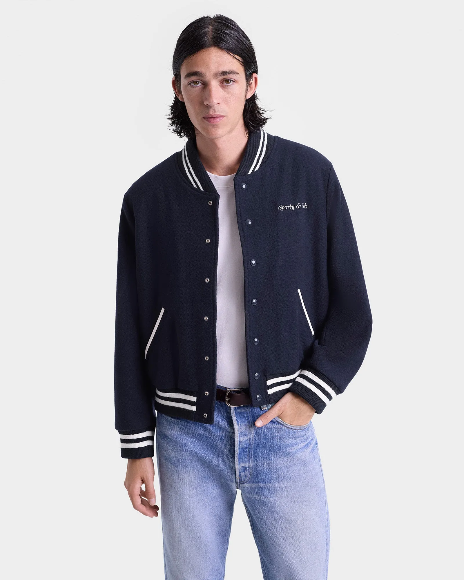 Eden Crest Varsity Jacket Men - Navy/White sold by Sporty and Rich product image thumbnail 4