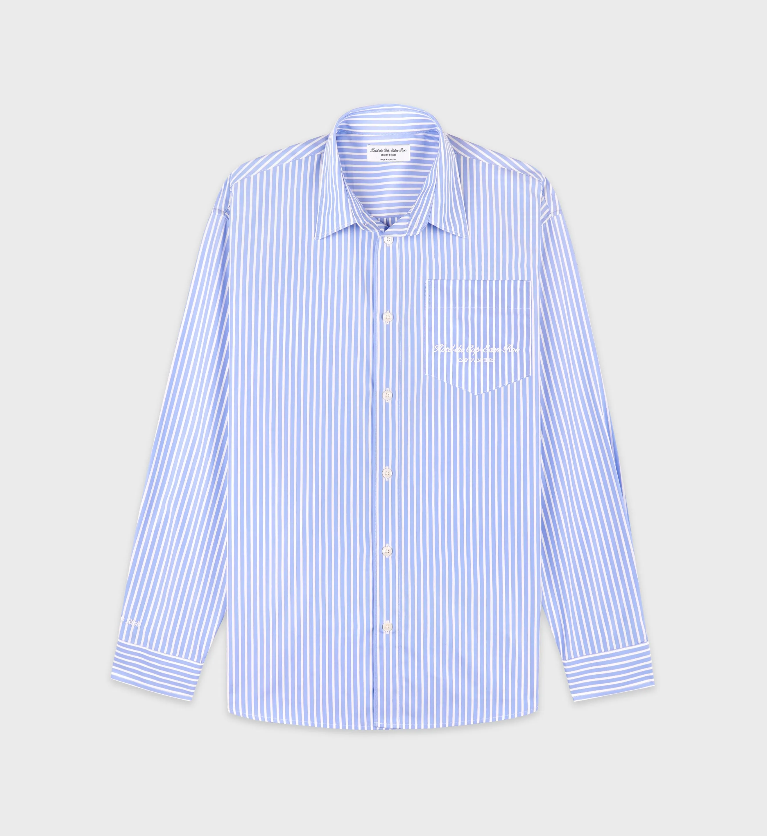 Eden Script Oversized Shirt - Blue/White Stripe sold by Sporty and Rich