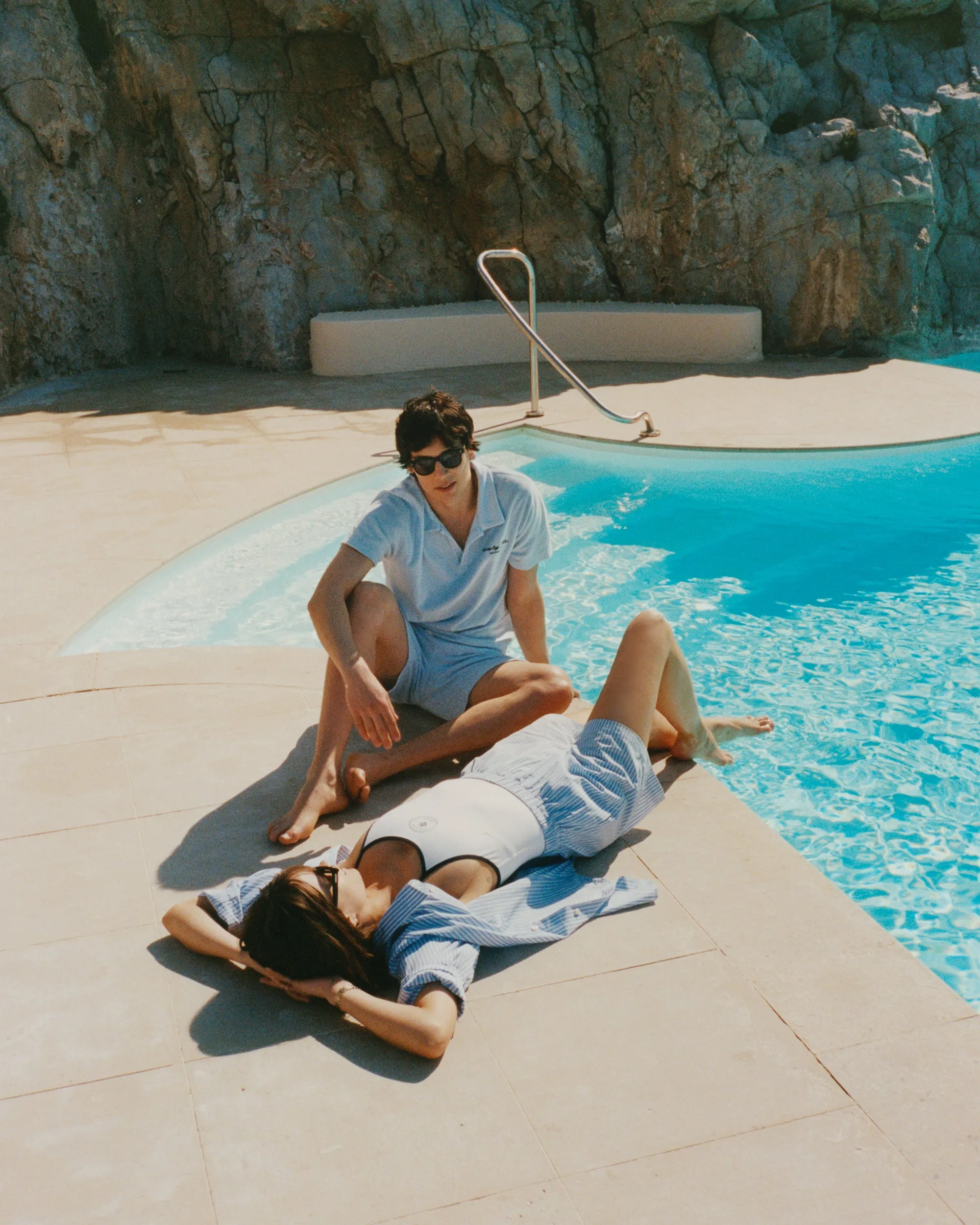 Eden Script Poplin Short - Blue/White Stripe sold by Sporty and Rich product image thumbnail 2