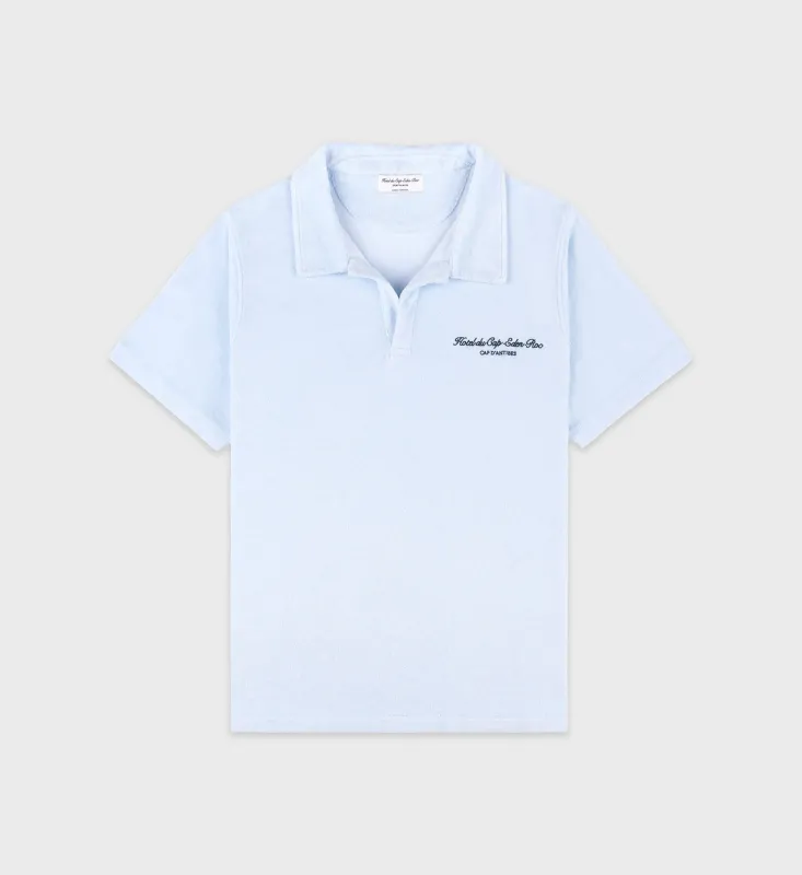 Eden Script Terry Polo - Ciel/Navy sold by Sporty and Rich
