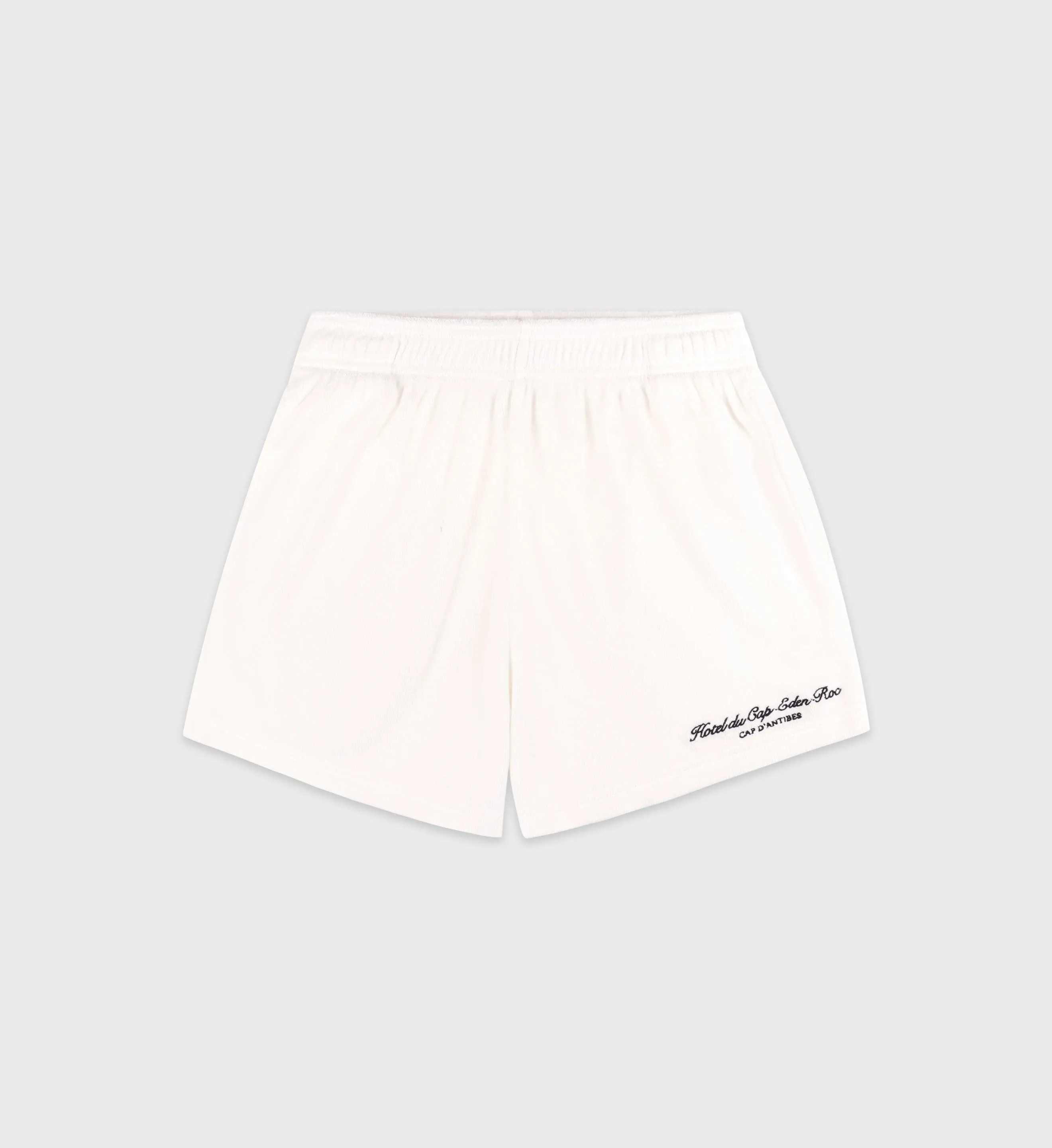 Eden Script Terry Short - White/Navy sold by Sporty and Rich