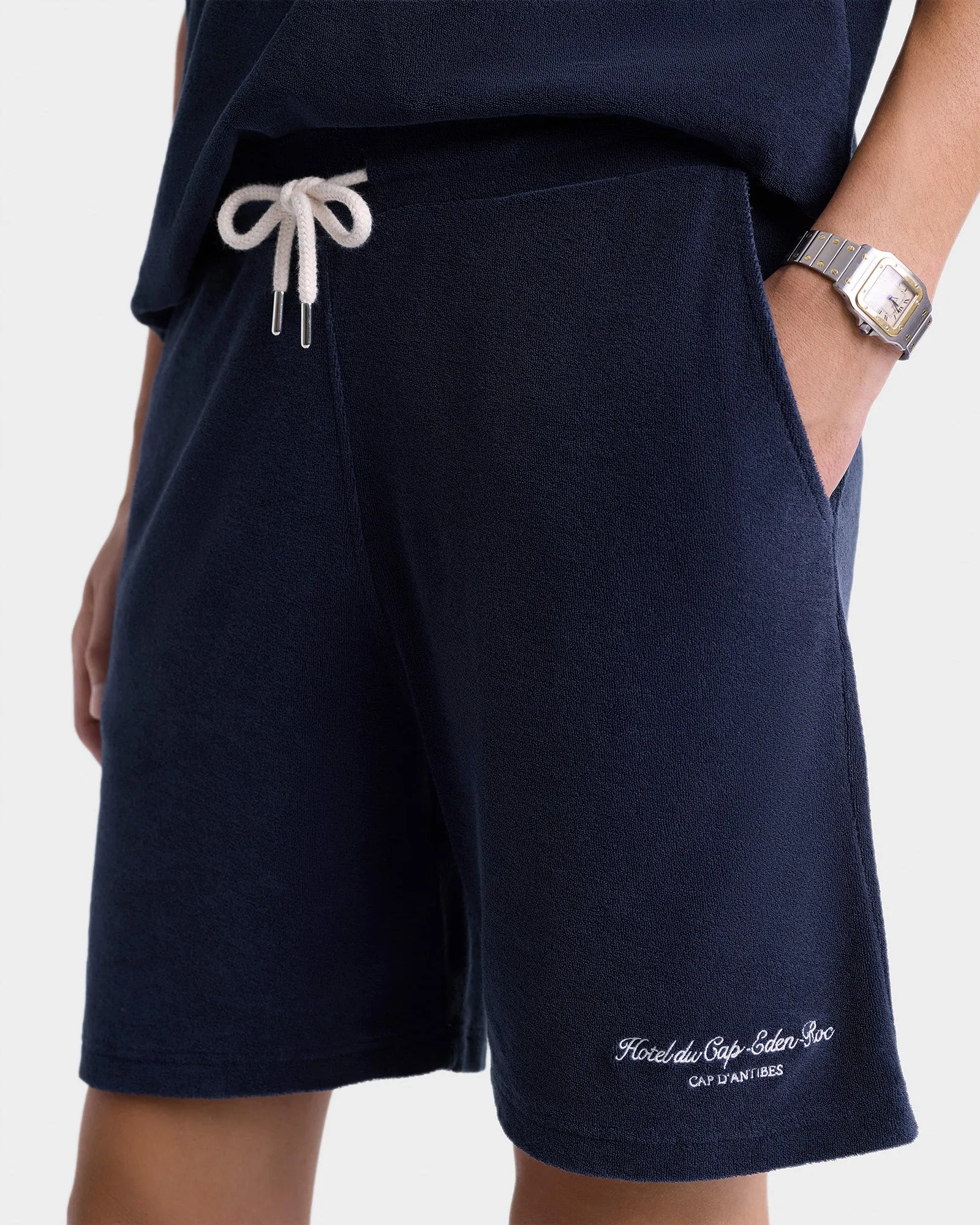 Eden Script Terry Short - Navy/White sold by Sporty and Rich product image thumbnail 4